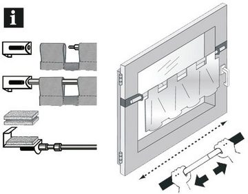 Scheibenstange Spannvitrage, GARDINIA, Ø 9 mm, 1-läufig, ausziehbar, ohne Bohren, geklemmt, Metall, Serie Spannvitrage Ø 7/9 mm