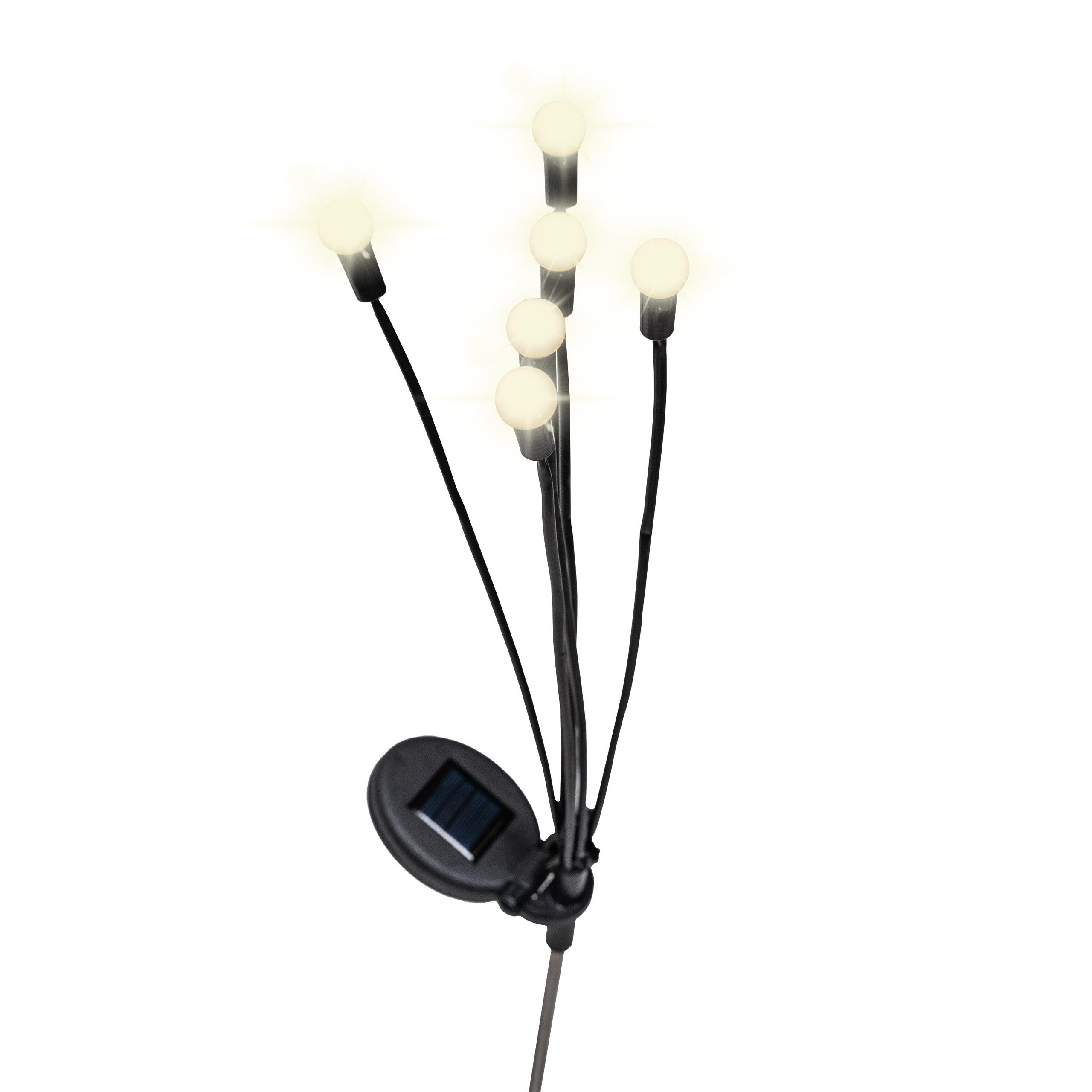 IC Gardenworld LED Solarleuchte 4er Set Solar Glühwürmchen-Zweige mit insgesamt 24 warm-weißen LED, LED fest integriert, warm-weiß, moderne Solarleuchten für au – Bild 3 von 5