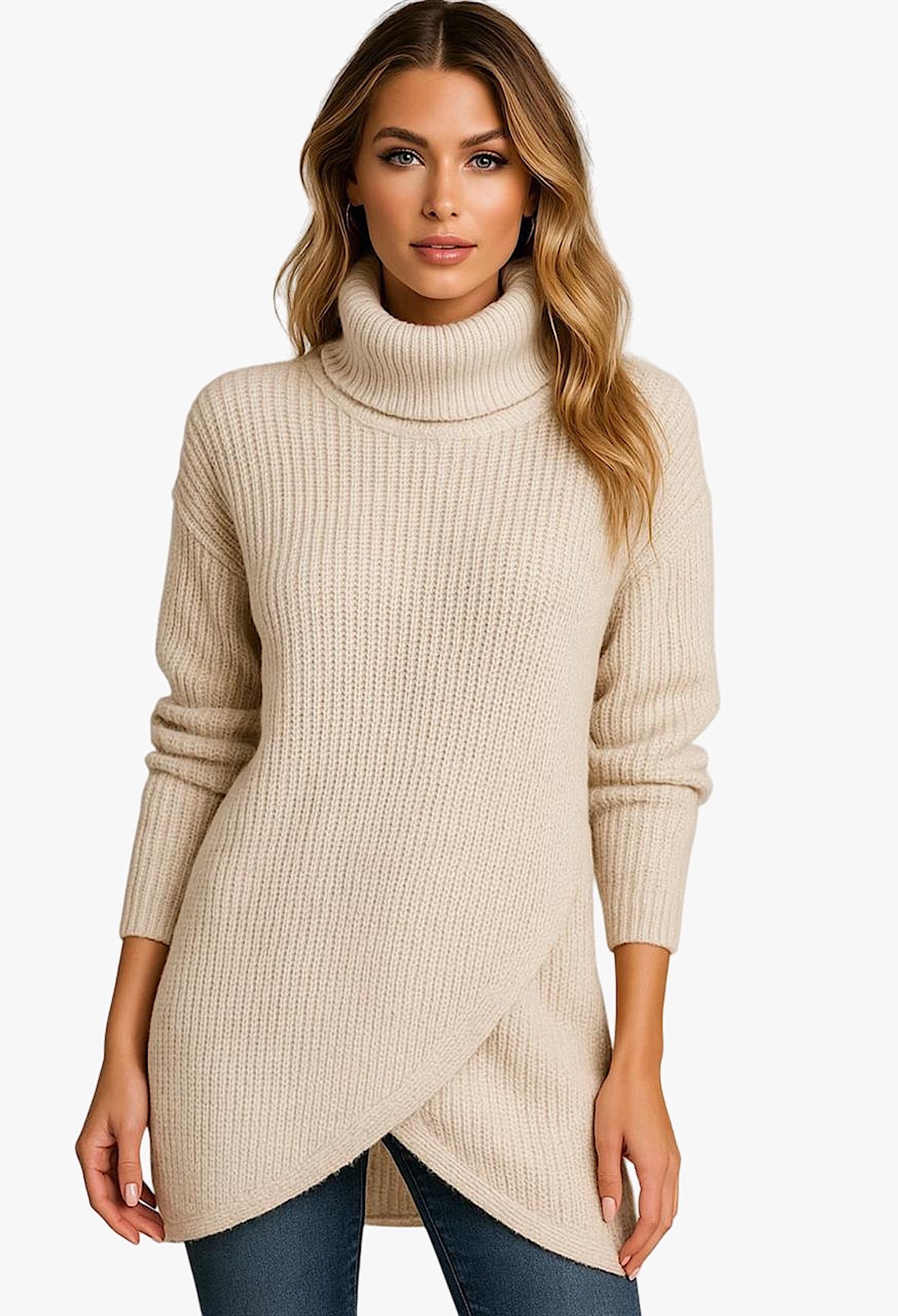 Worldclassca Rollkragenpullover WORLDCLASSCA Strick Rollkragen Pullover Lang Winter Fashion Neue Kollektion - Stilvolle und gemütliche Strickmode für Damen