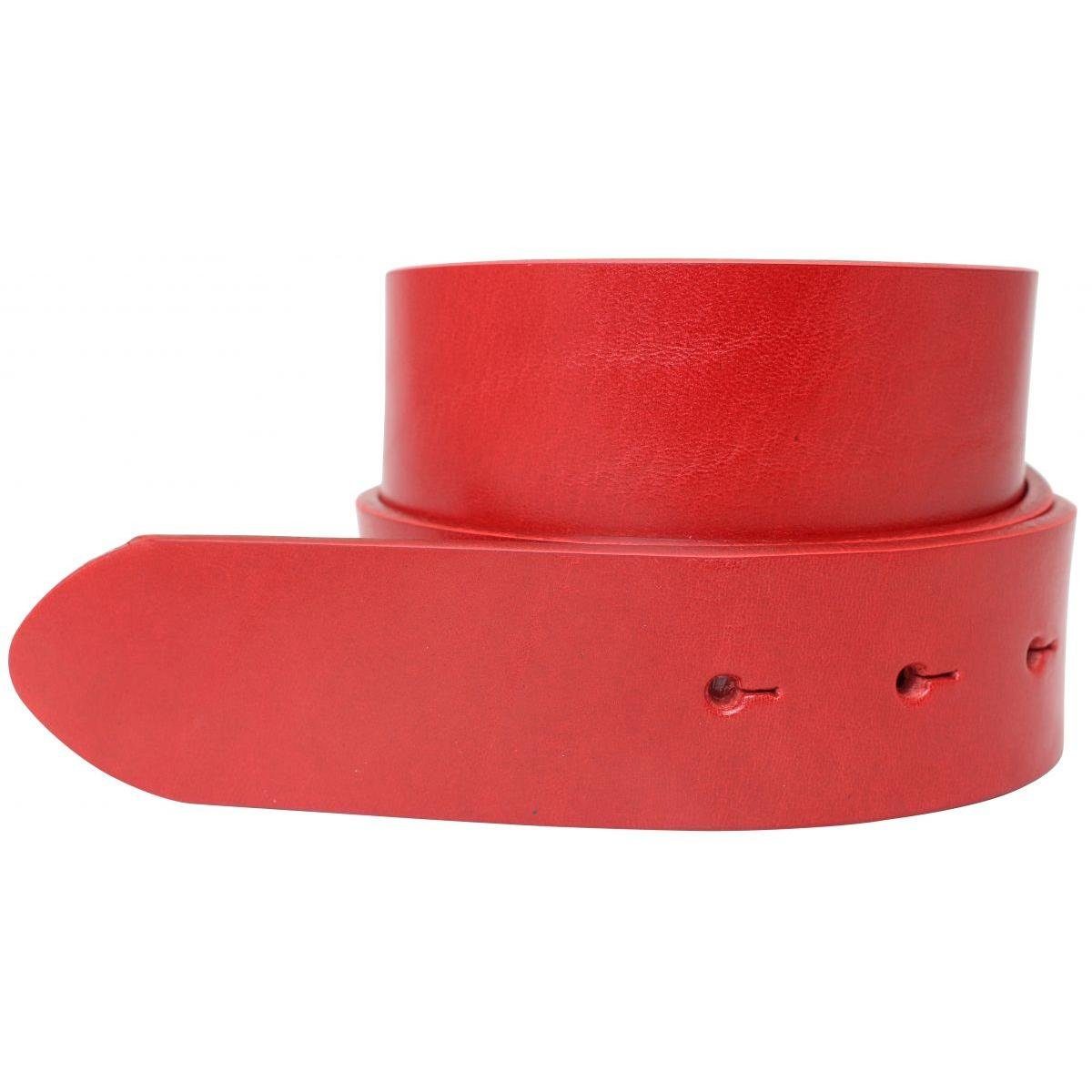 BELTINGER Ledergürtel Gürtel aus Vollrindleder ohne Schnalle 4 cm - Jeans-Gürtel für Damen H Rot