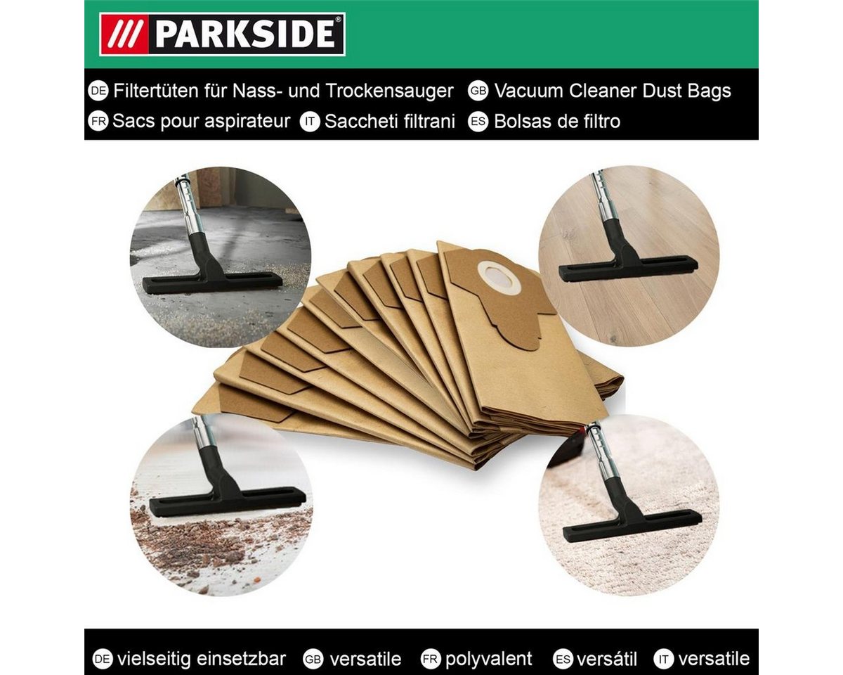 Thumbnail - Parkside Staubsaugerbeutel 10 Papierfilterbeutel 20 L für Nass-Trockensauger, passend für Parkside