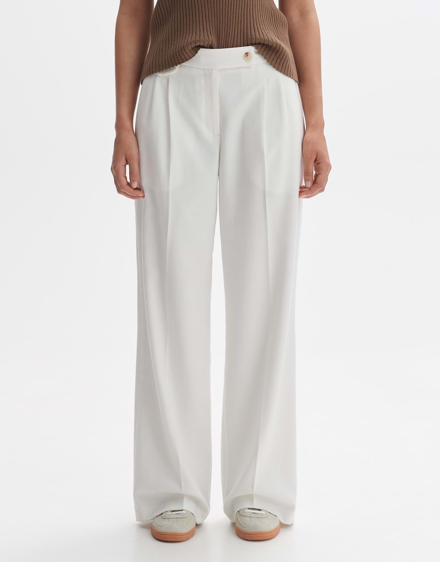 OPUS Anzughose Wide Leg Pants MARZENA ASYMMETRIC aus Canvas-Stoff günstig online kaufen