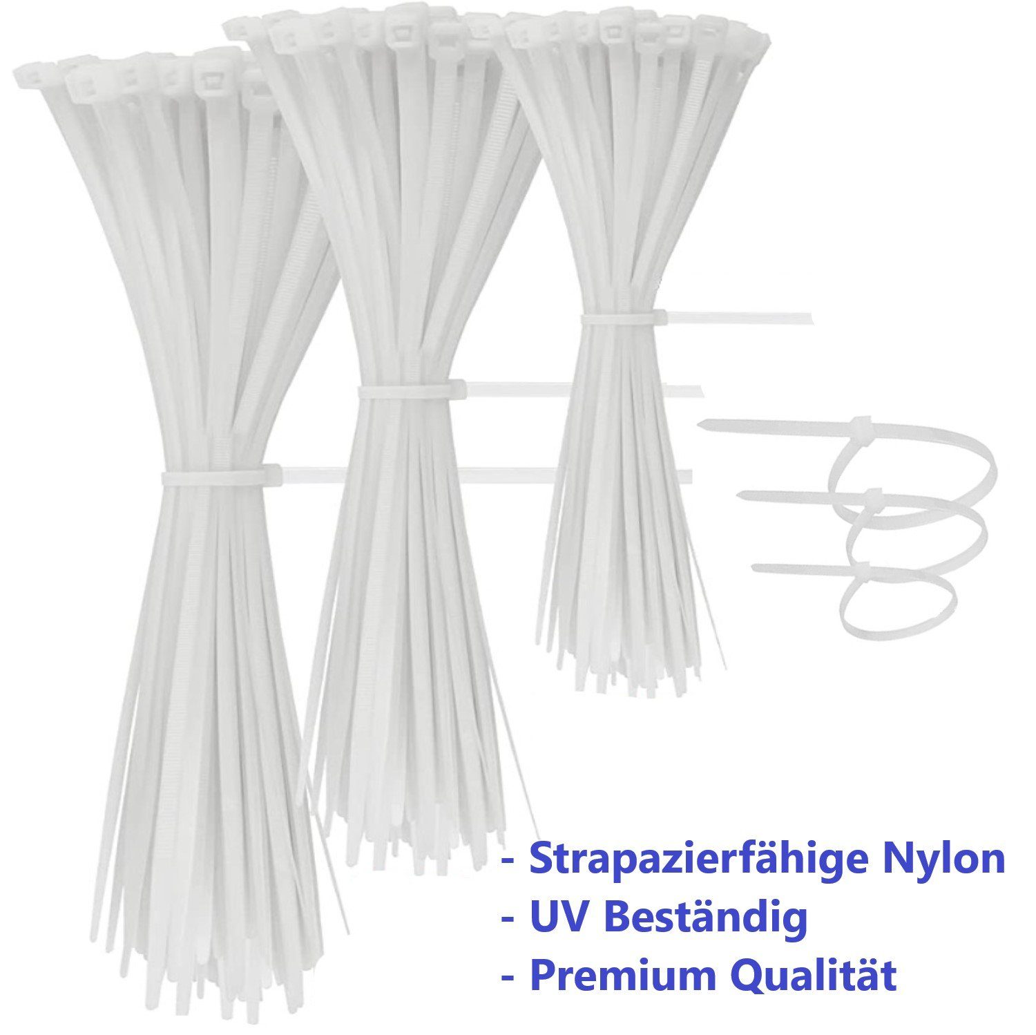Montegoni Kabelbinder UV Beständig, Hitzebeständig, Premiumqualität (ultra starke Kabelbinder mit 70 kg Zugfestigkeit, 500-St)