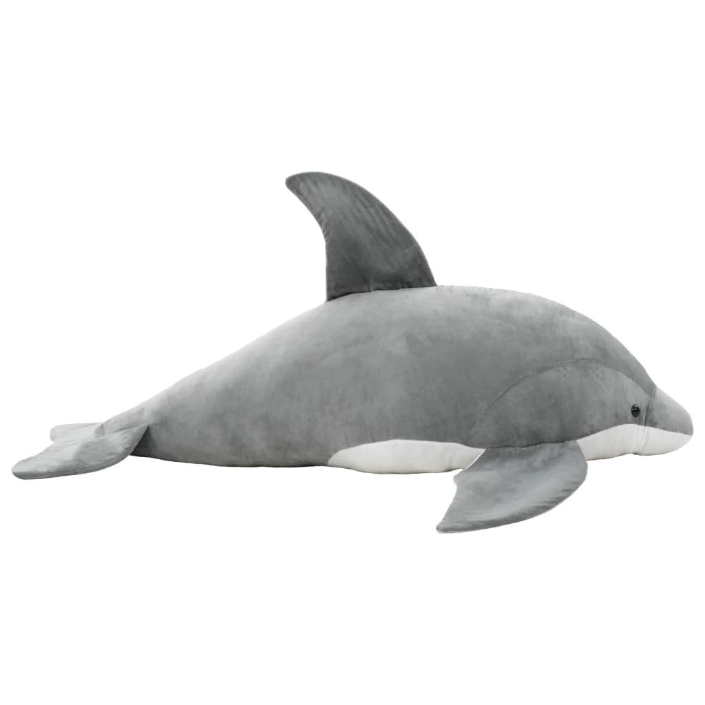 vidaXL Greifspielzeug Delfin Kuscheltier Plüsch Grau, Delphin Kuscheltier Plüsch Grau Stofftier Plüschtier Plüschspielzeug