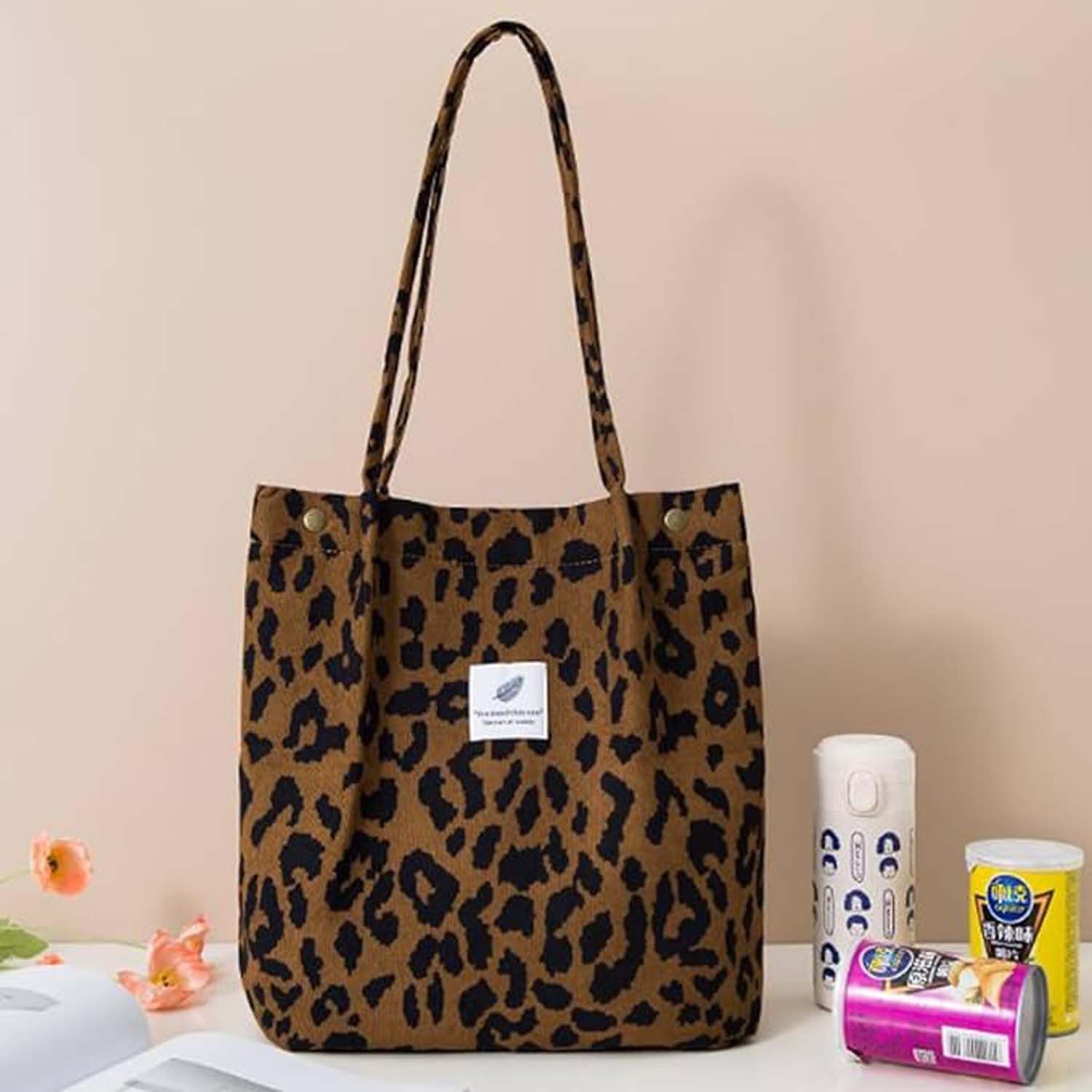 Zaewry Schultertasche Umhängetasche Damen Groß, Cord Tasche Tote Bag – Bild 3 von 5