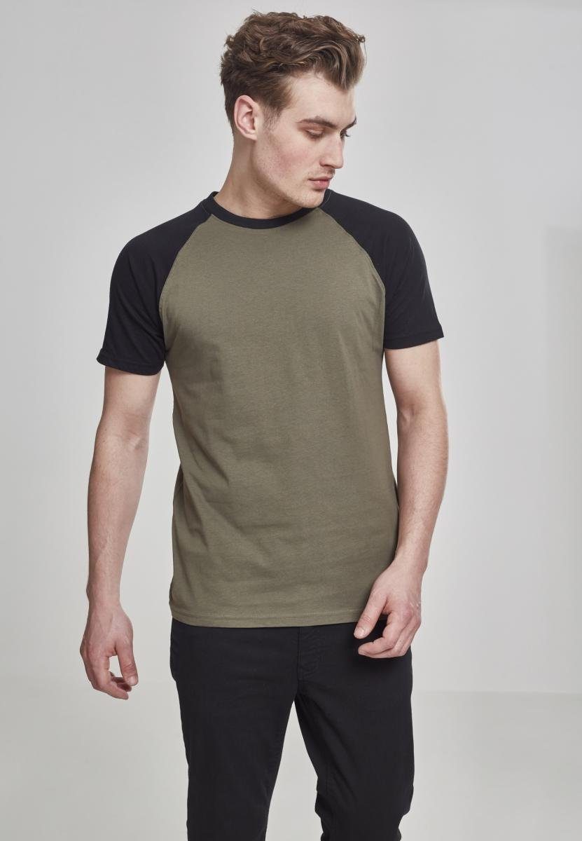 olive/black CLASSICS Tee Raglan Herren Contrast T-Shirt (1-tlg) URBAN