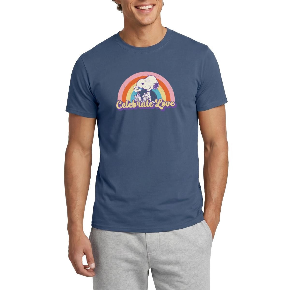 Spreadshirt T-Shirt Peanuts Celebrate Love Design Mit Snoopy Männer T-Shirt (1-tlg)