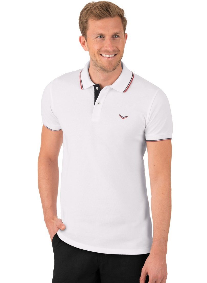 Trigema Poloshirt TRIGEMA Slim Fit Polohemd weiss