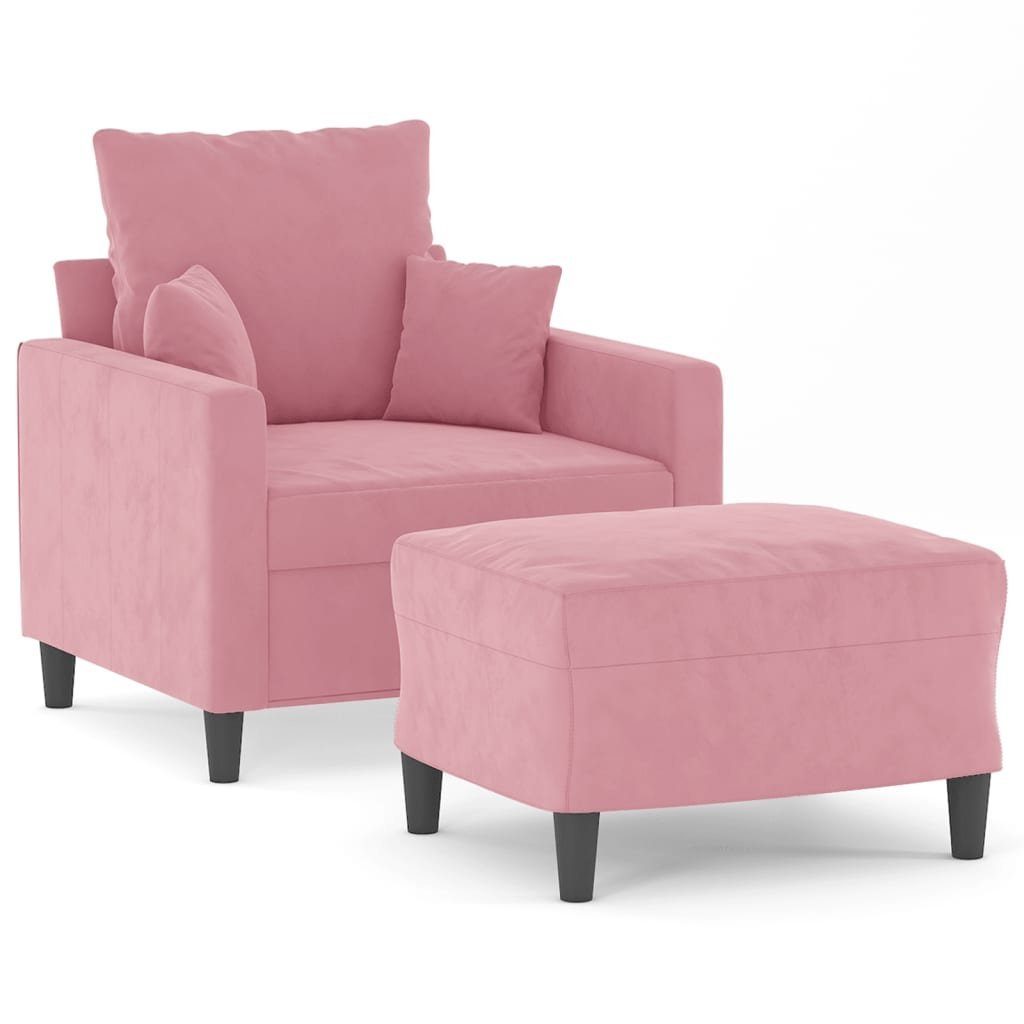 vidaXL Sofa Sessel mit Hocker Rosa günstig online kaufen