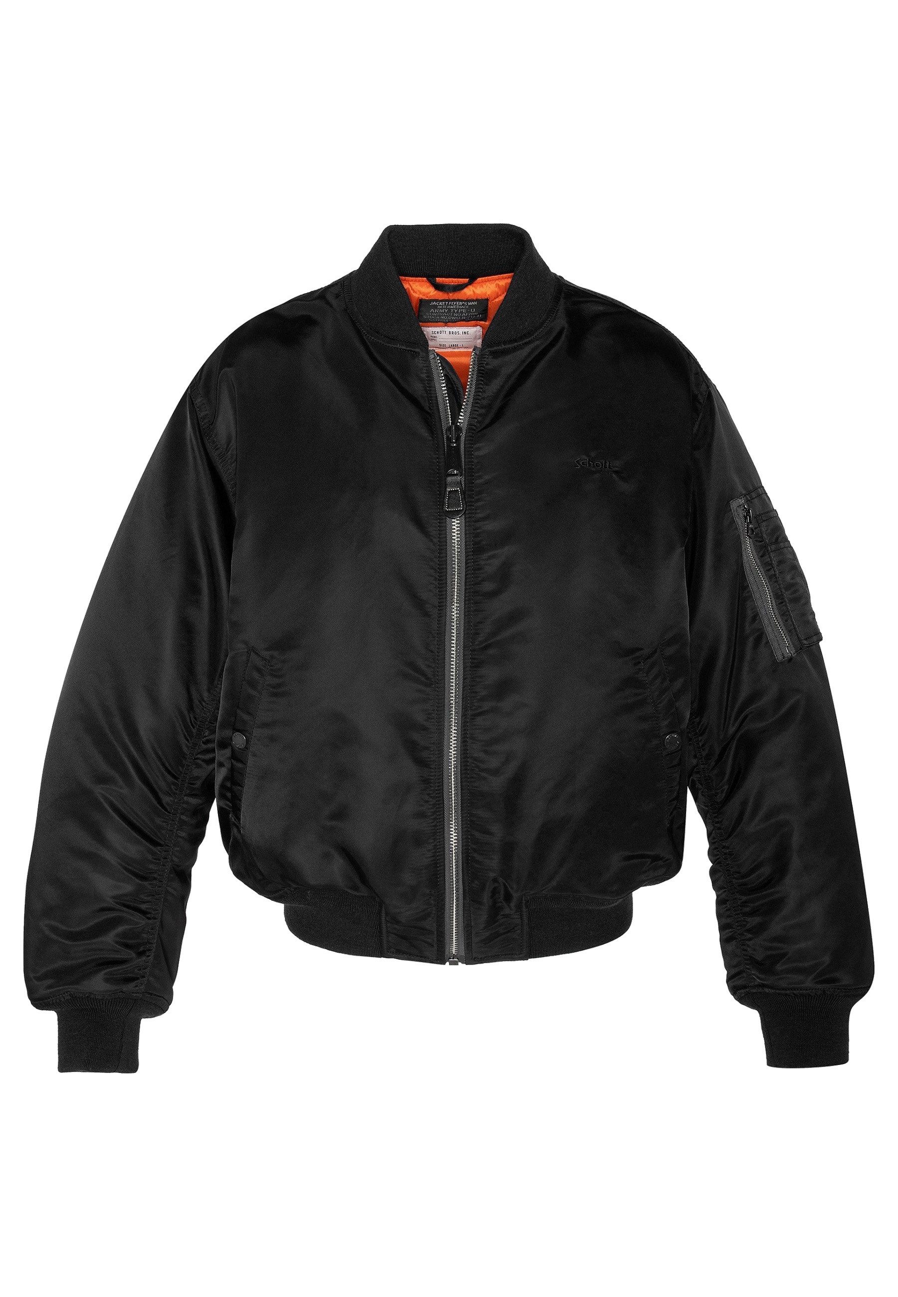 Schott NYC Bomberjacke Jacke Eco-friendly MA-1 90's fit bomber jacket (1-St) Keine