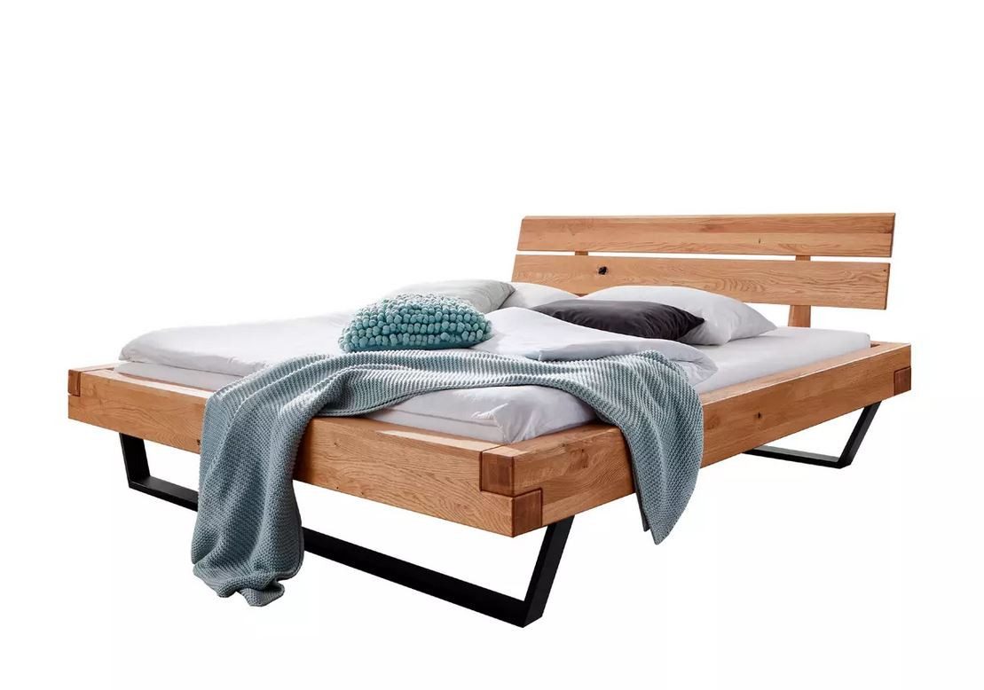 Main Möbel Massivholzbett Doppelbett 'Mia' 180x200cm Wildeiche geölt