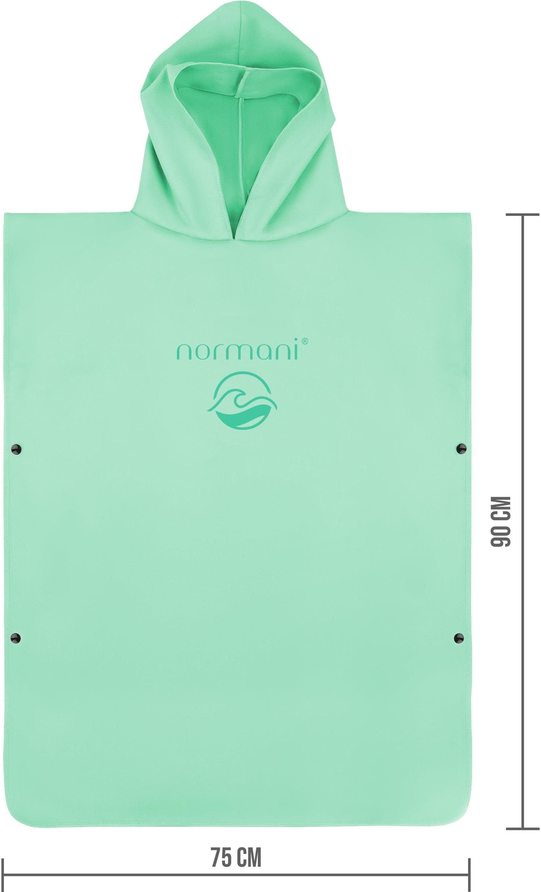 normani Badeponcho Mikrofaser Badeponcho für Erwachsene Camuy, Polyester, Kapuze, Schlupf, Bade Handtuch mit Ärmeln aus recyceltem Material