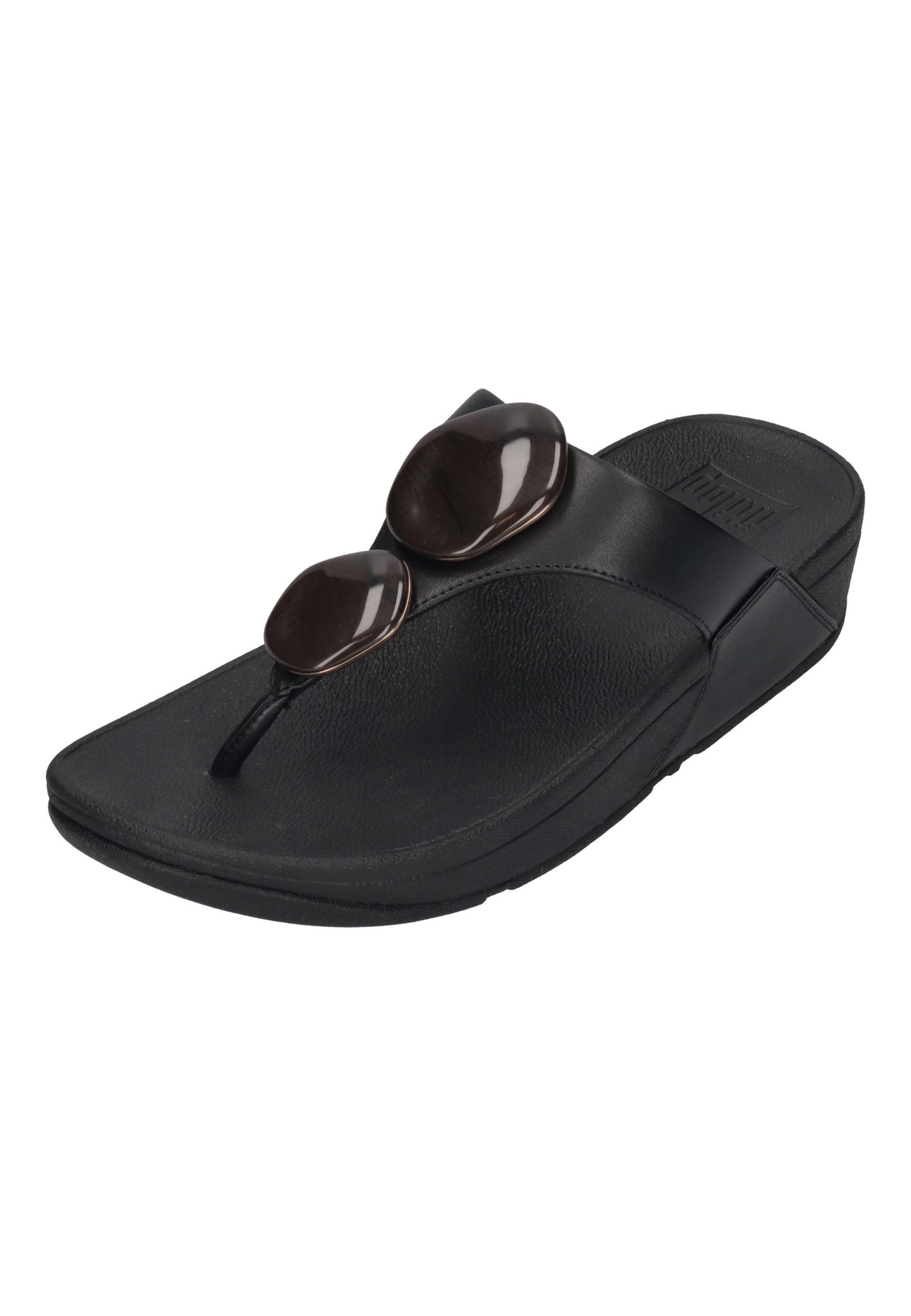 Fitflop LULU MARBLED-STONE TOE-POST SANDALS Zehentrenner Black