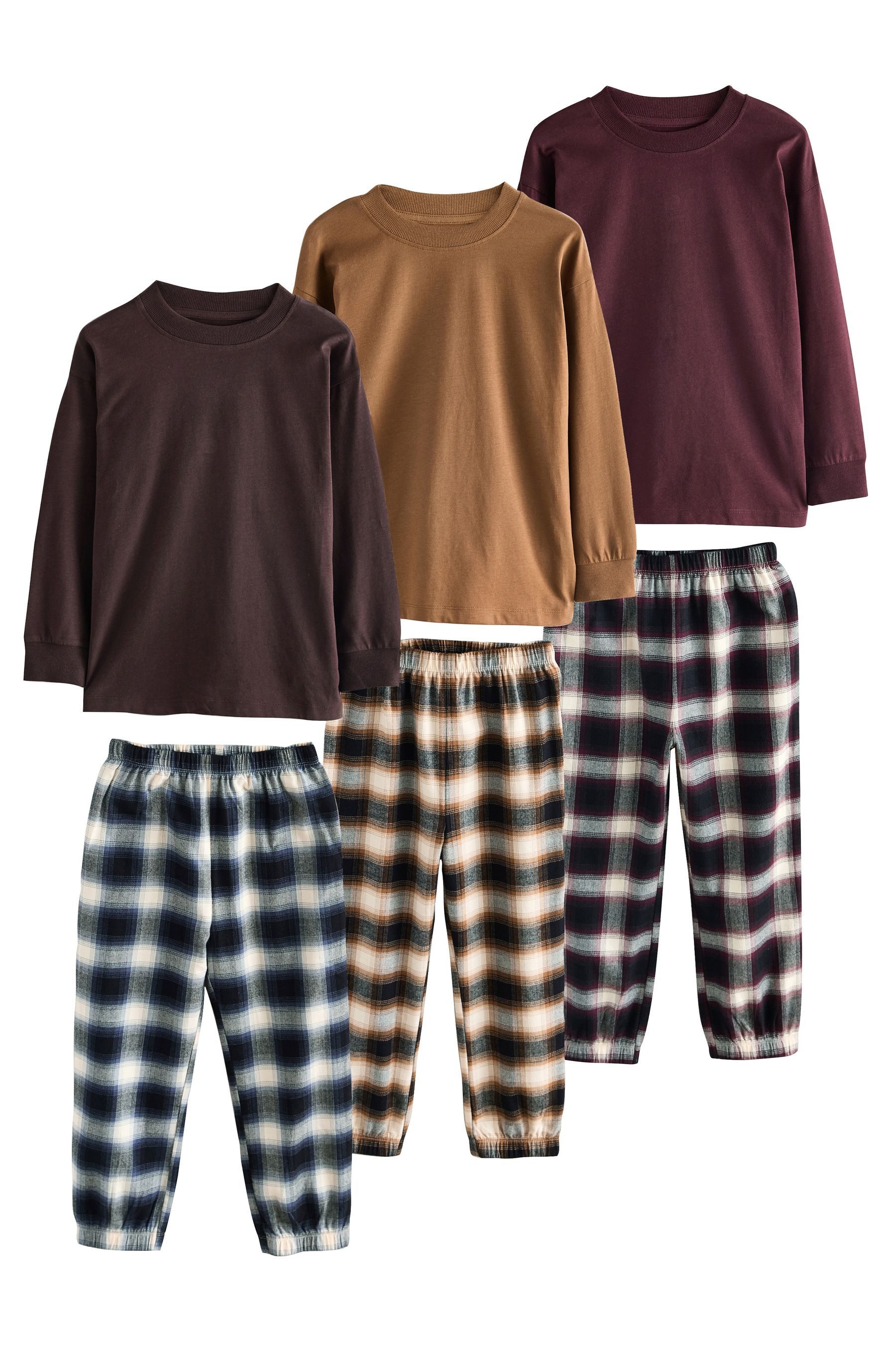 Next Pyjama Karierte Pyjamas aus Webstoff im 3er-Pack (6 tlg)