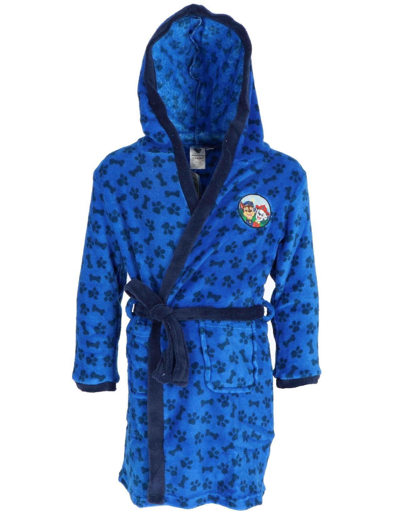 PAW PATROL Kinderbademantel Paw Patrol Jungen und Mädchen Bademantel Gr. 98 - 128, Kapuze, Gürtel, Schnelltrocknend