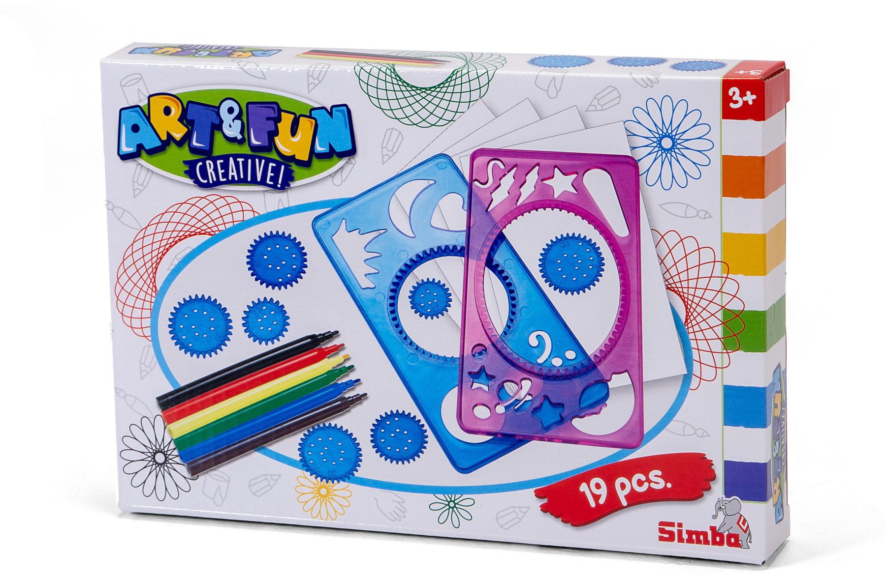 SIMBA Kreativset Malen ART & FUN Malschablonen, Schablonenräder mit Stiften 106334750