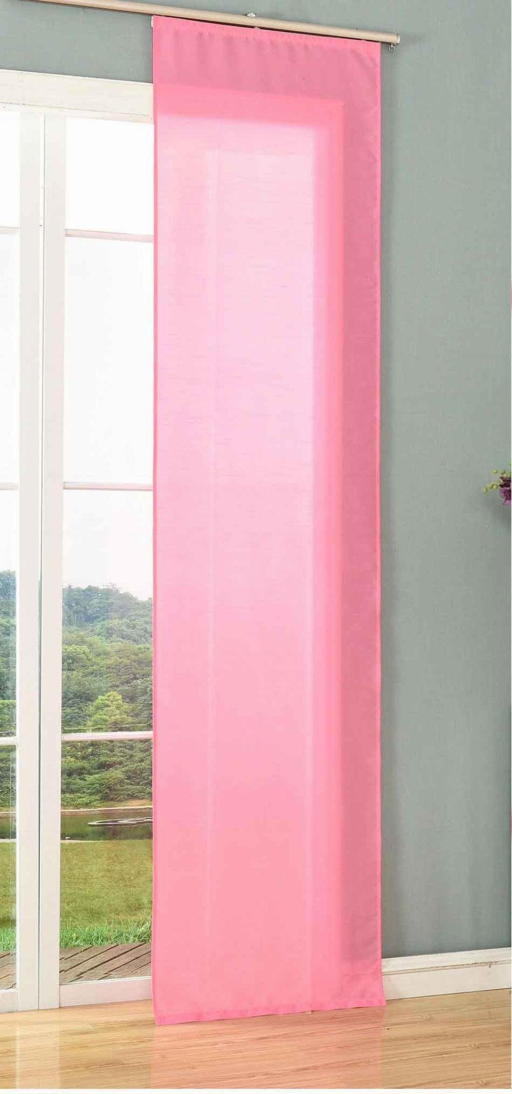 Schiebegardine, Gardinenbox, Klettband (1 St), blickdicht, Flächenvorhang Wildseide Optik 85620 Pink