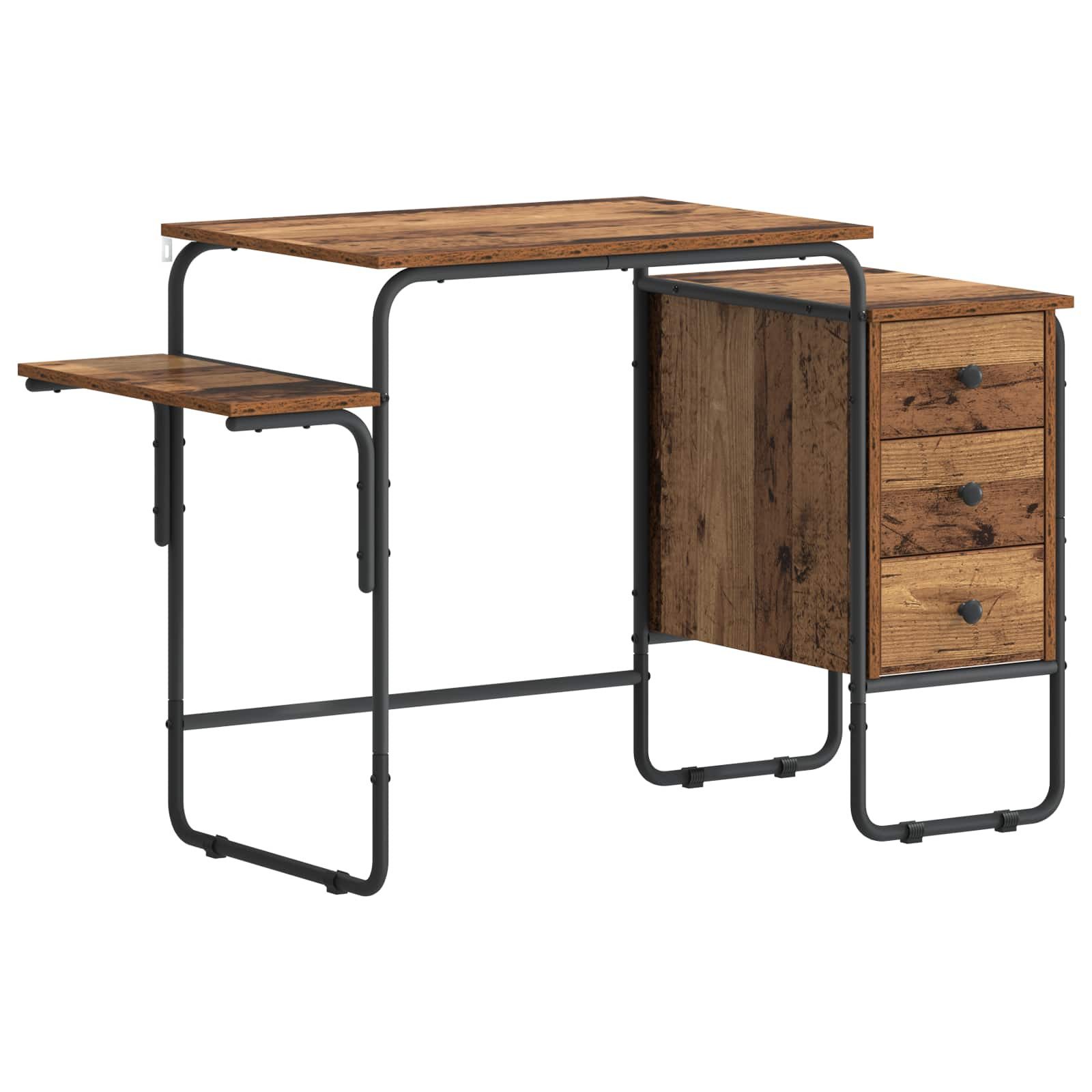 vidaXL Schreibtisch Schreibtisch mit Stauraum Altholz 120 x 50 x 75 cm (1-St)