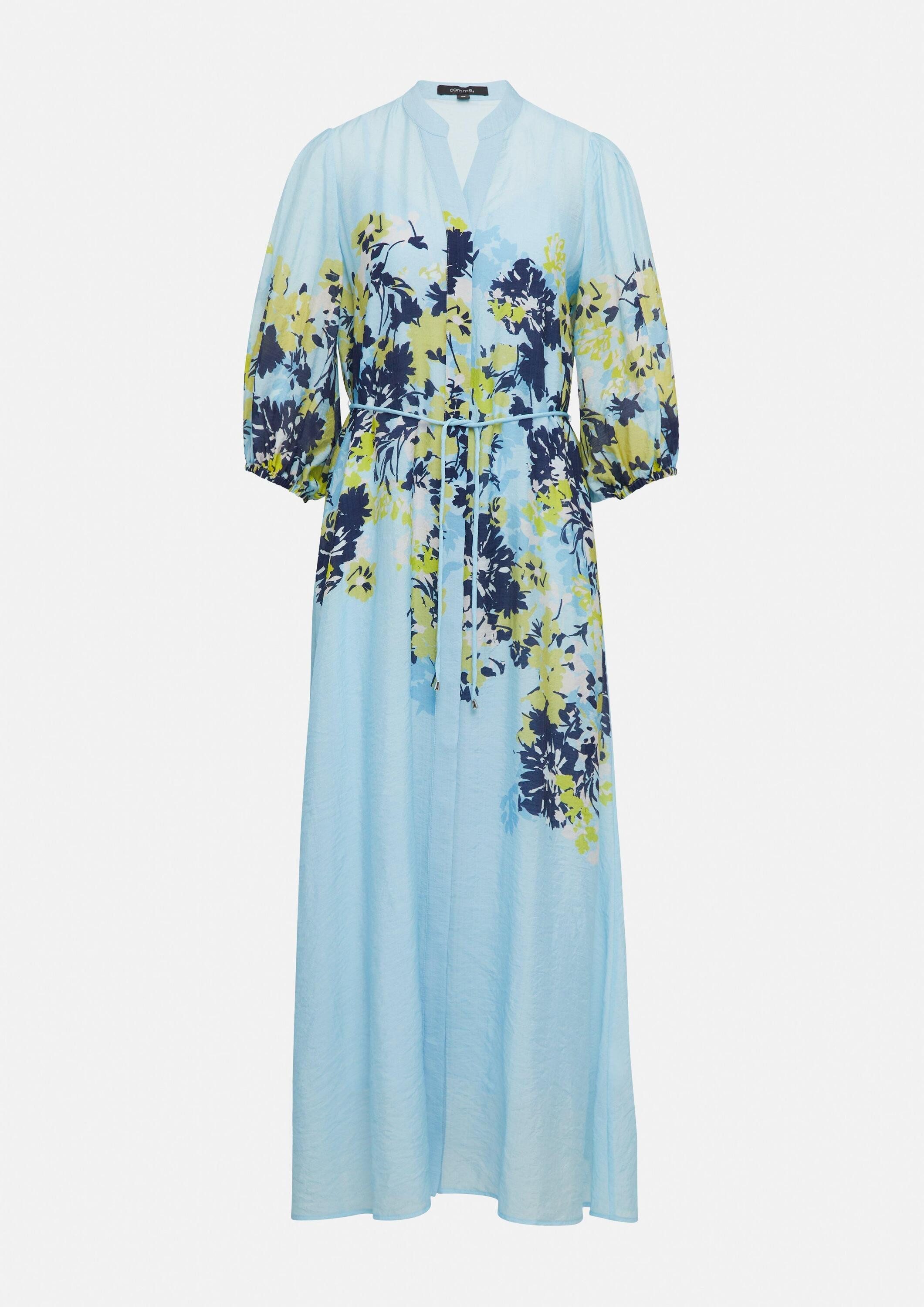 comma Maxikleid Kleid Langes Tunikakleid mit weitem 3/4-Ärmel