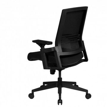 Amstyle Chefsessel SPM1.319 (Stoffbezug Schwarz, Schreibtischstuhl mit Armlehne), Bürostuhl 120 kg, Drehstuhl Modern mit Rollen