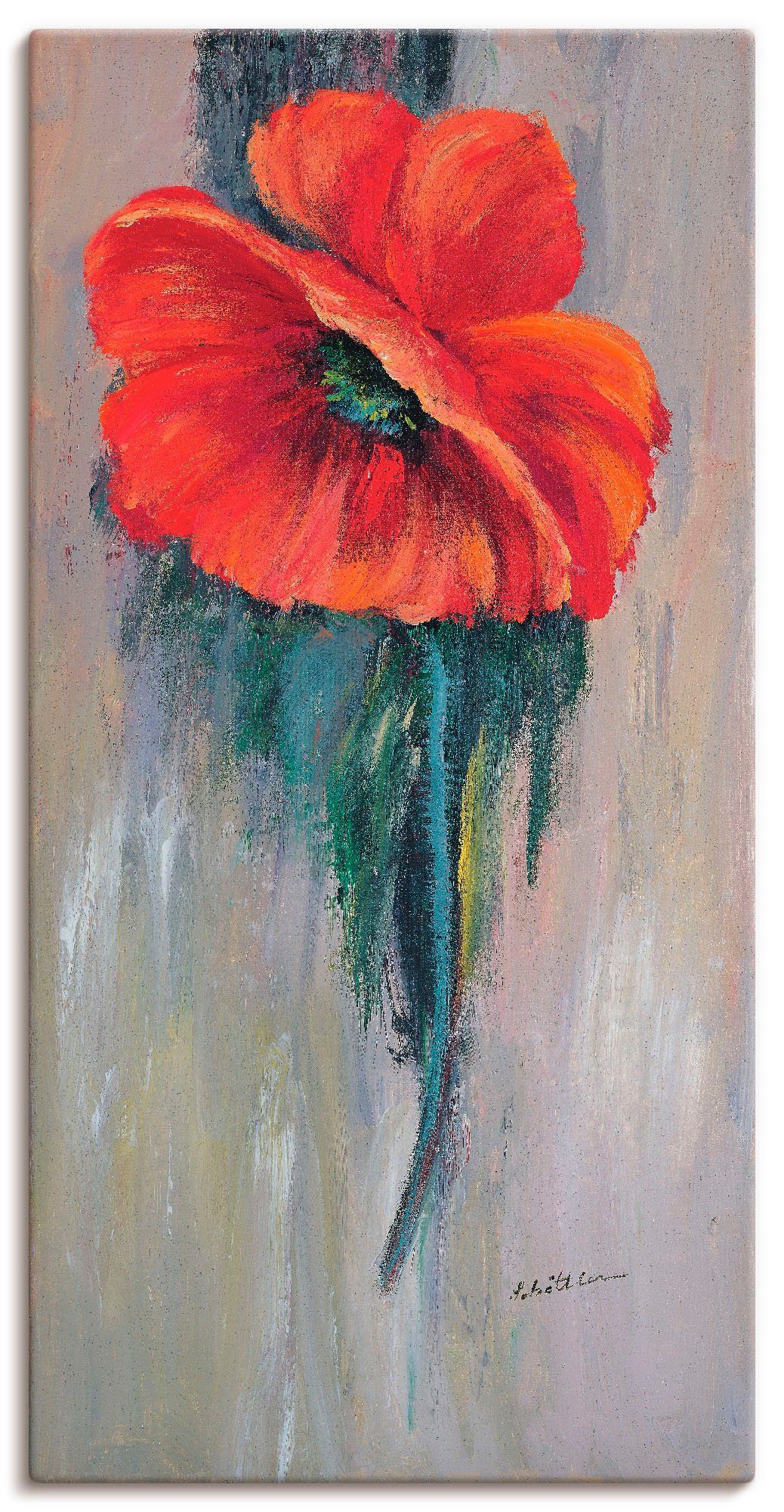 Artland Leinwandbild Roter Mohn III, Blumen (1 St), auf Holzrahmen gespannt