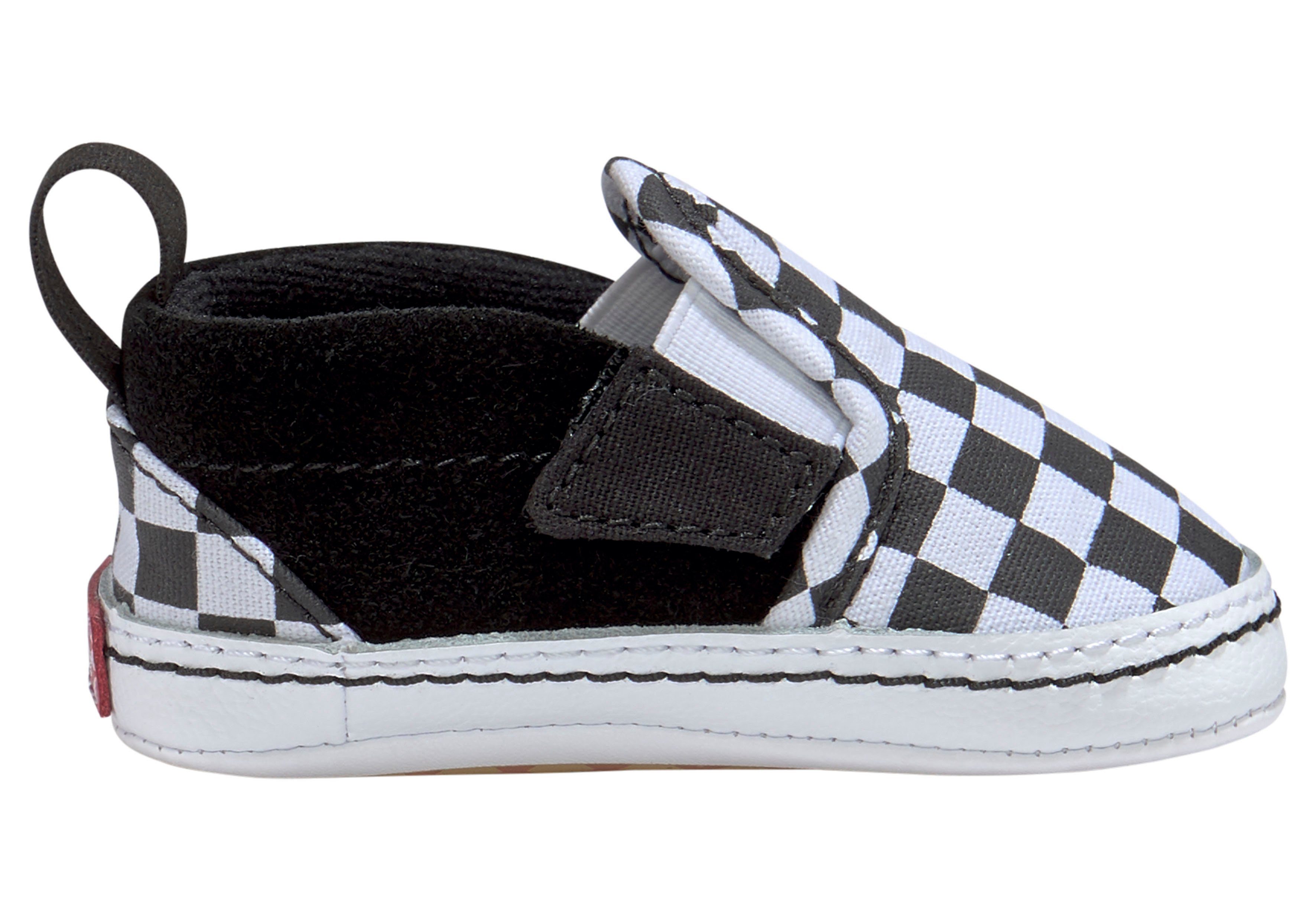 Babys Lauflernschuh schwarz-weiß Checker Vans V für Slip-On Crib