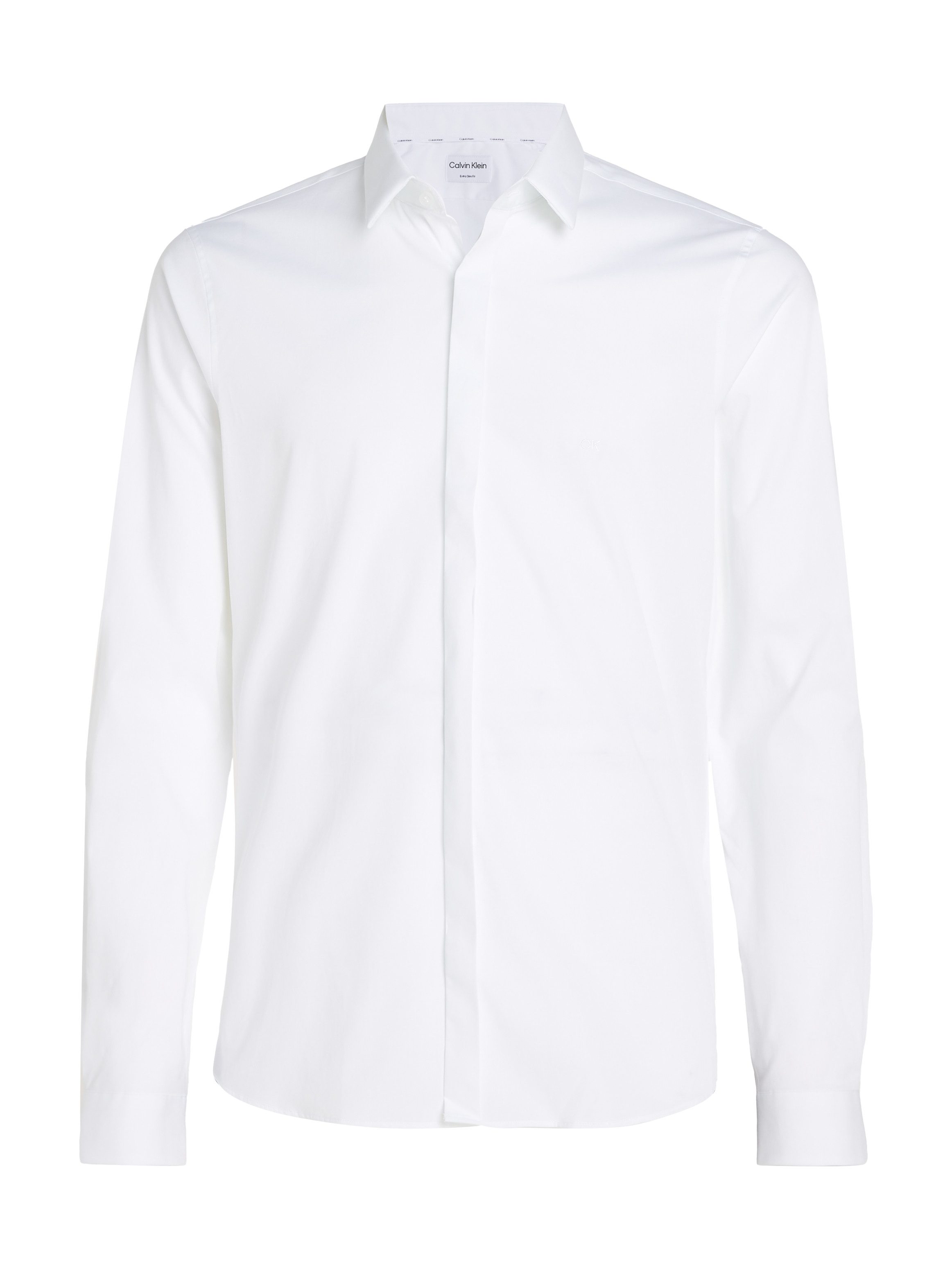 Calvin Klein Langarmhemd POPLIN HP EXTRA SLIM SHIRT mit Logostickerei