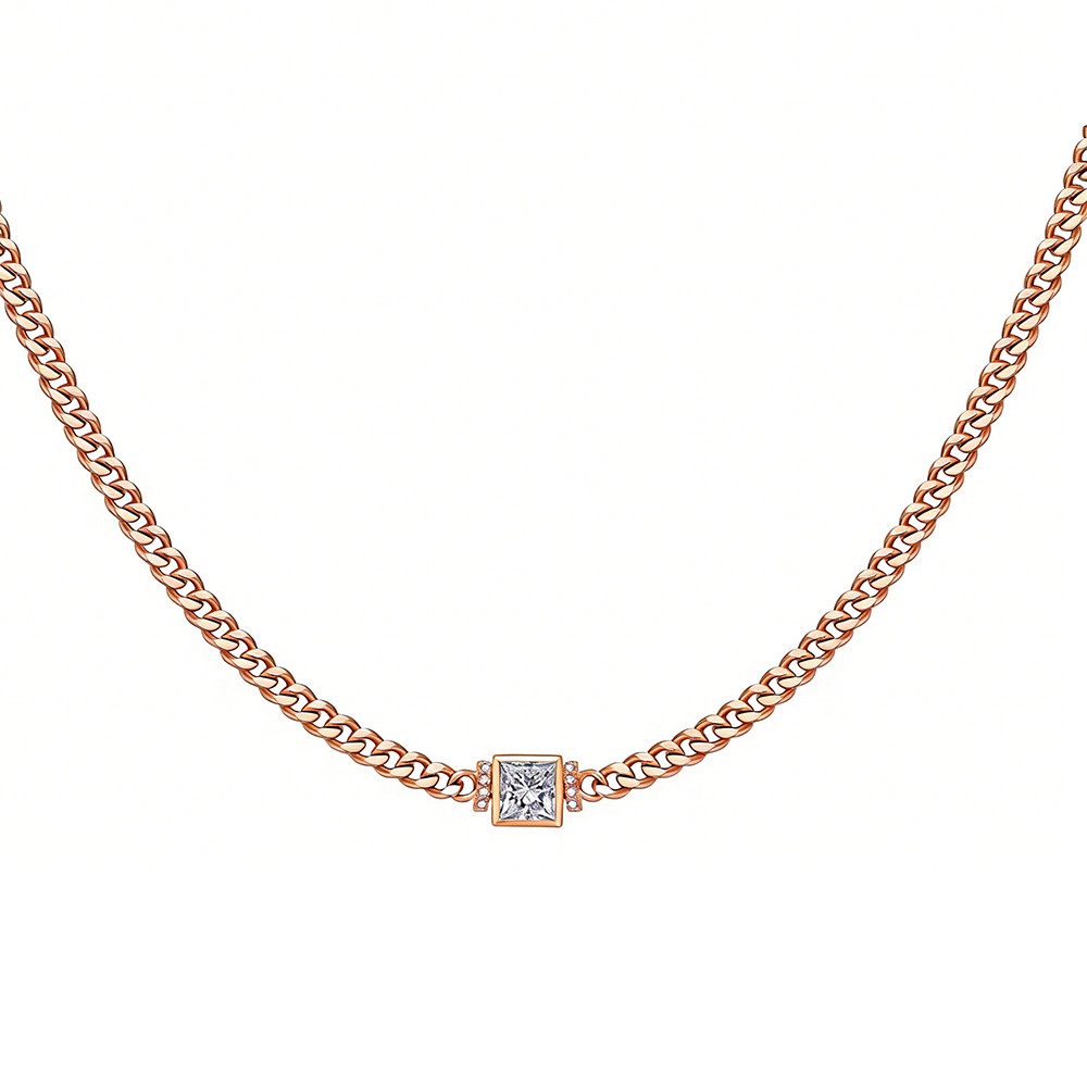 Sternvoll Goldkette IGI zert. VVS Cuban Collier 0.57 ct Diamanten 750 Gold, VVS Reinheit, 0.74 ct Gesamtkarat, IGI Zertifikat