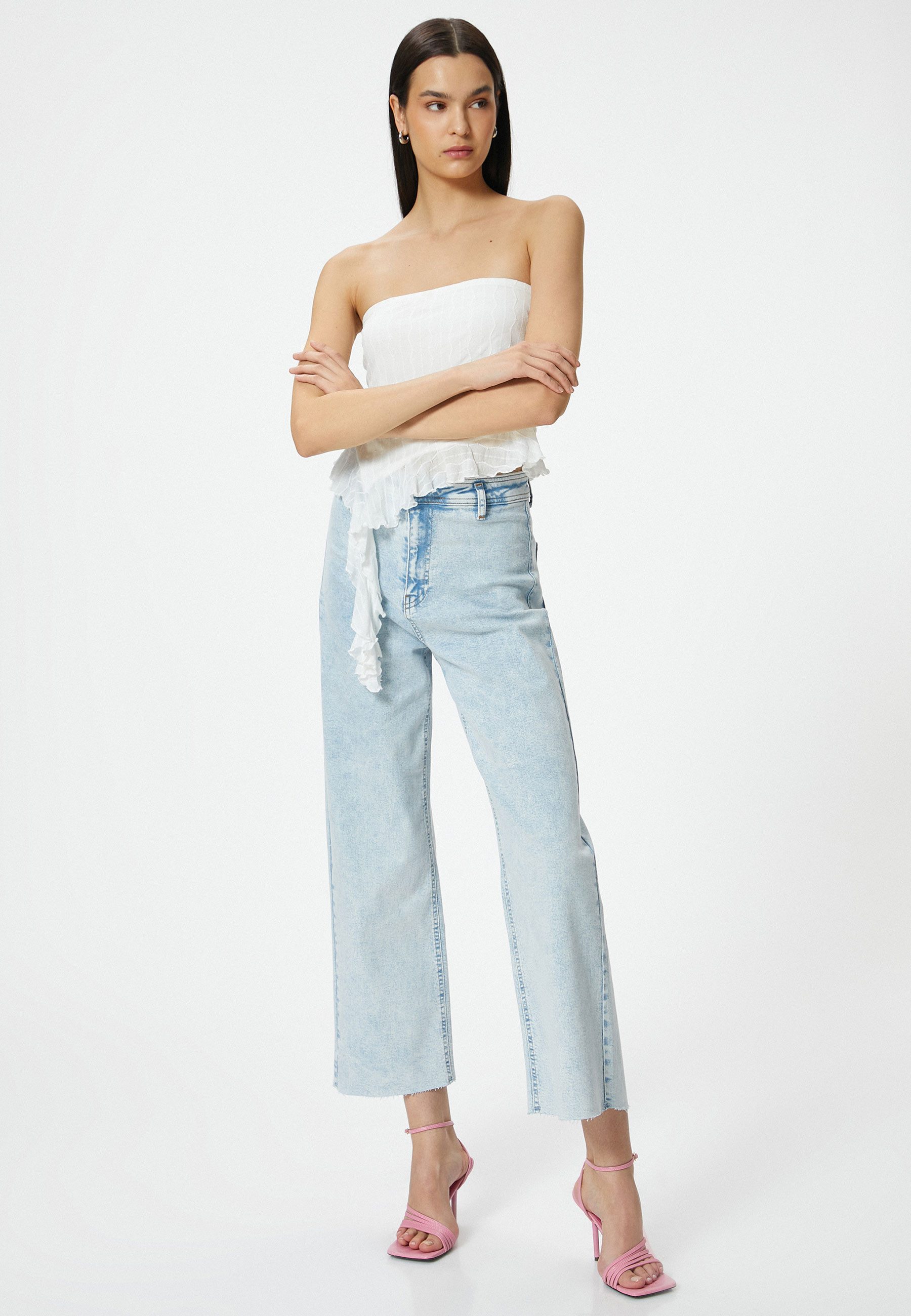 Koton Relax-fit-Jeans Denim Culotte Relax-fit-Jeans