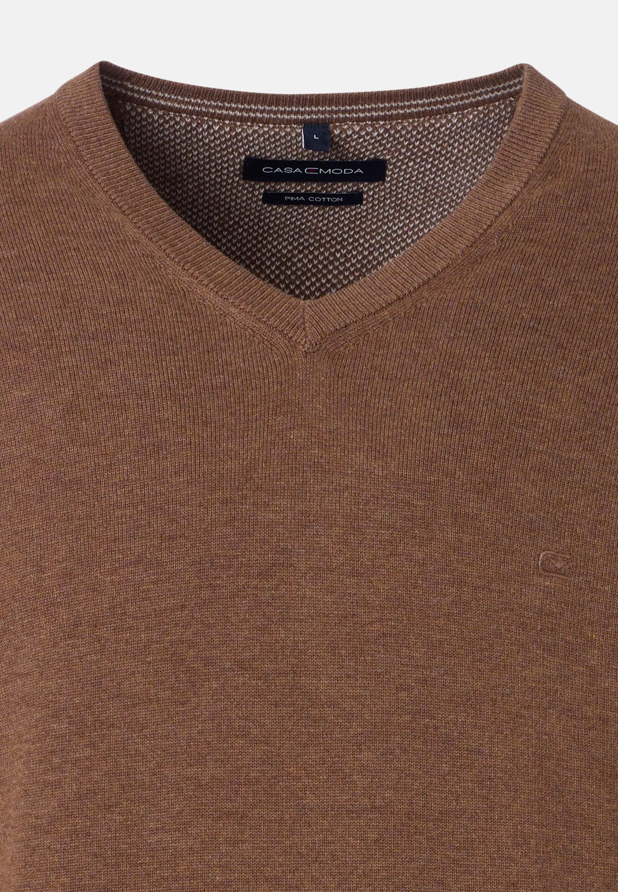CASAMODA V-Ausschnitt-Pullover Basic (1-tlg) Pullover - Baumwolle - Atmungsaktiv - Reine Pima-Baumwolle