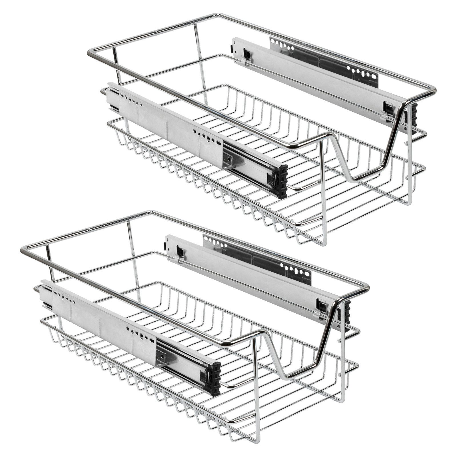 Clanmacy Schublade 2/4/6x 30-60cm Küchenschublade Schrankauszug Teleskopschublade