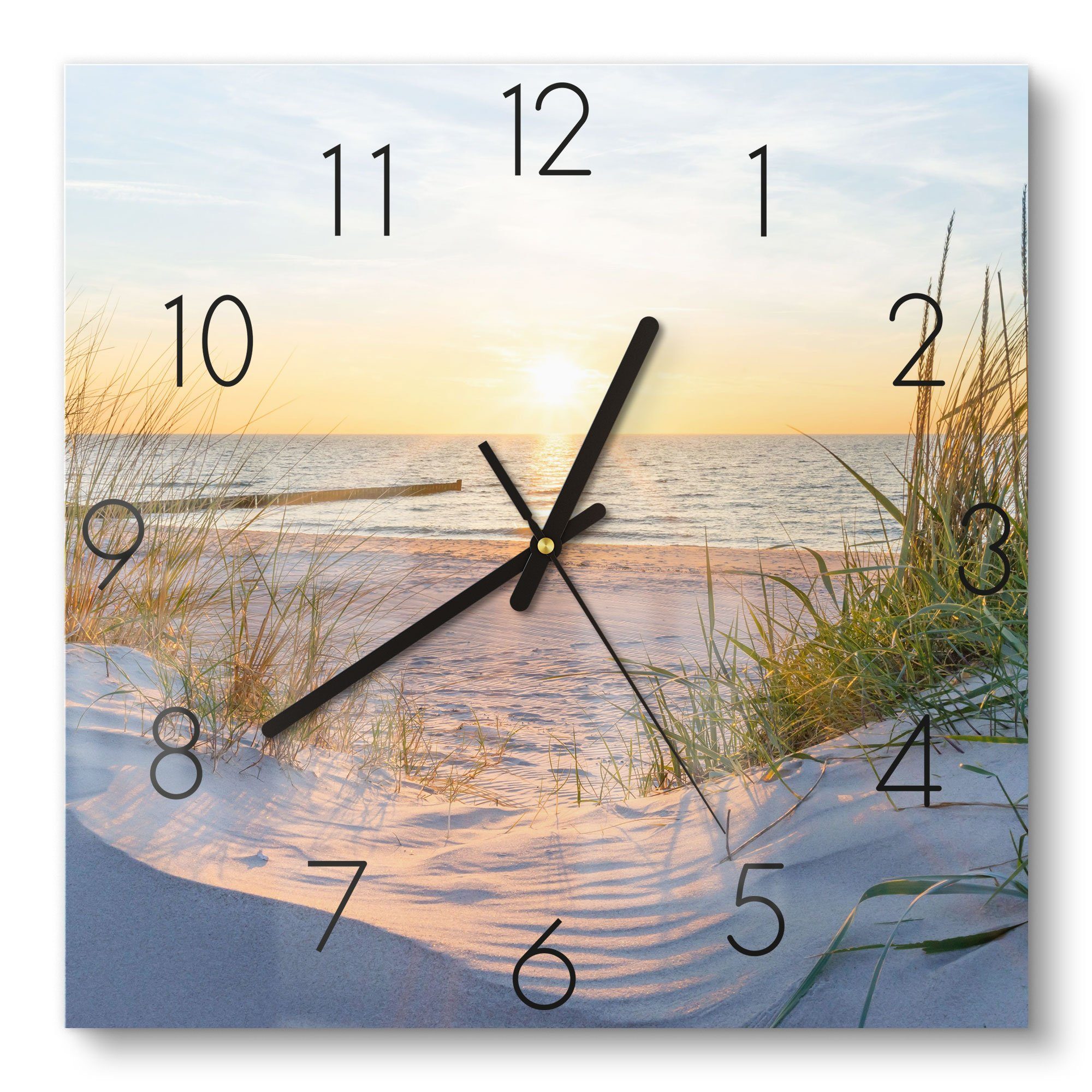DEQORI Wanduhr 'Abendsonne an der Ostsee' günstig online kaufen