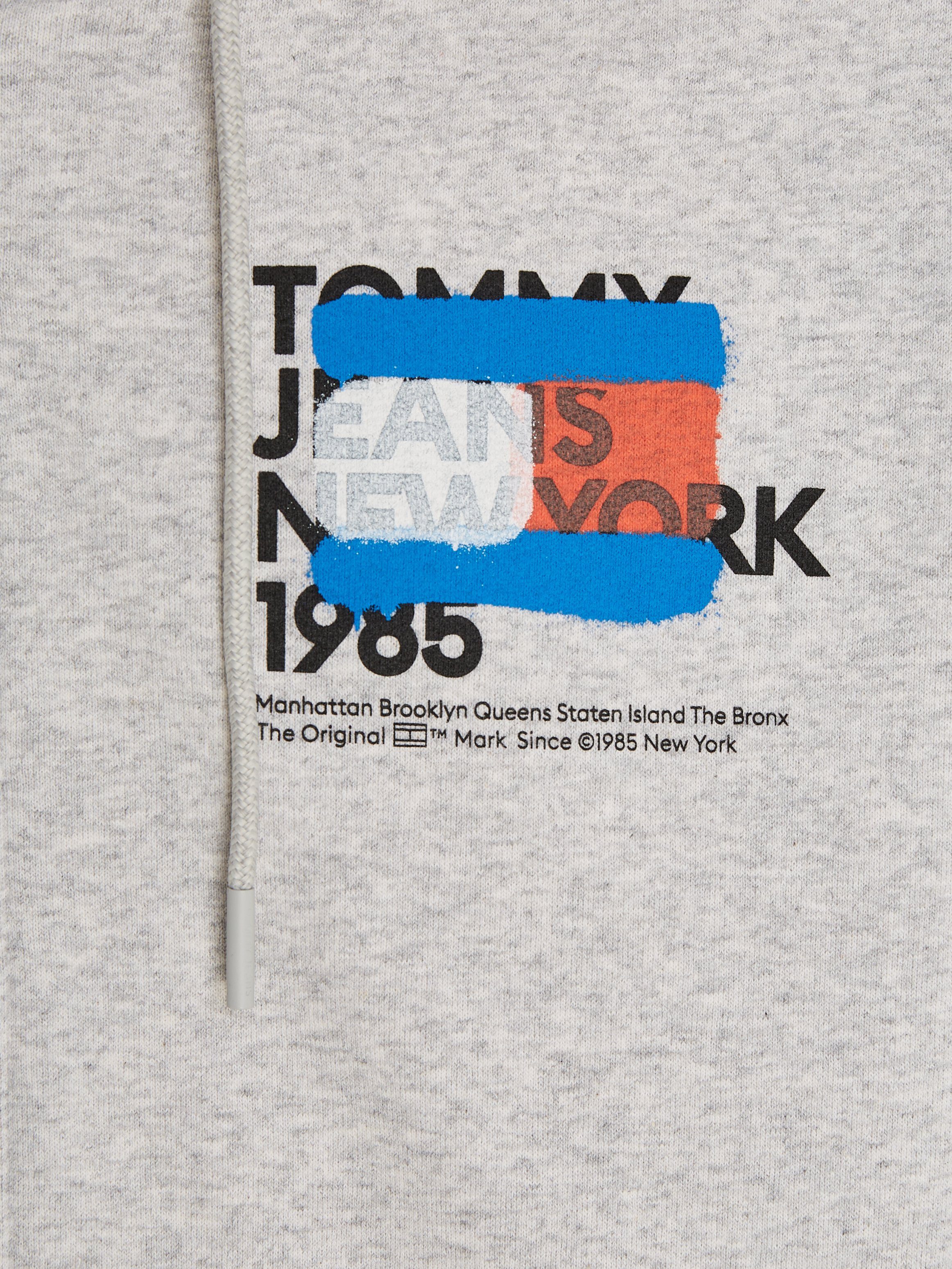 Tommy Jeans Sweatjacke beidseitig Grey TRU bedruckt Print REG modischem GRAFFITI mit Silver ZIP TJM