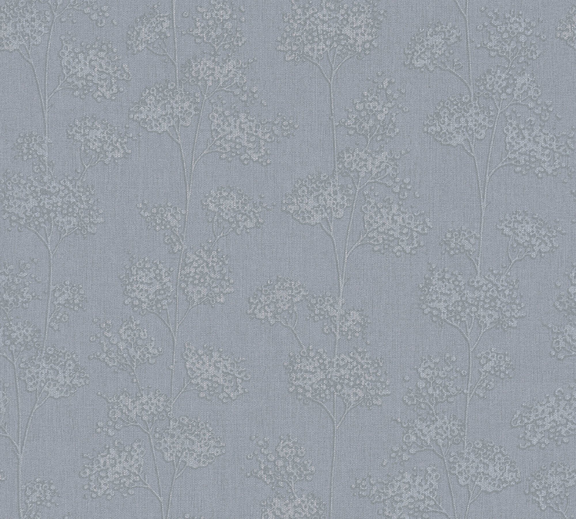 Modern floral, Vliestapete grau/metallic Floral Création Wall, Premium botanisch, A.S. Tapete