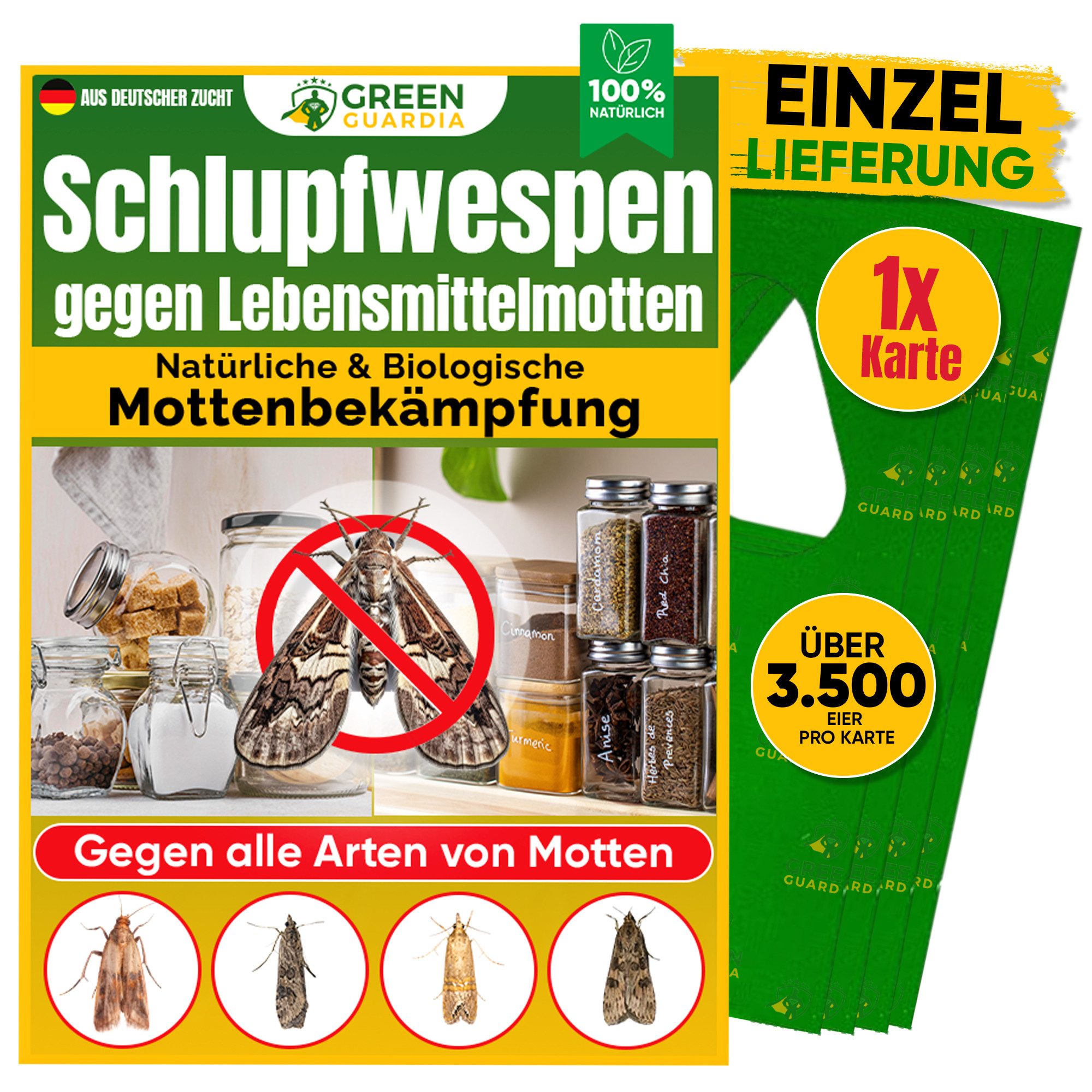 Insektenvernichter Schlupfwespen gegen Lebensmittelmotten, 1-25 Karten -Einzellieferung-