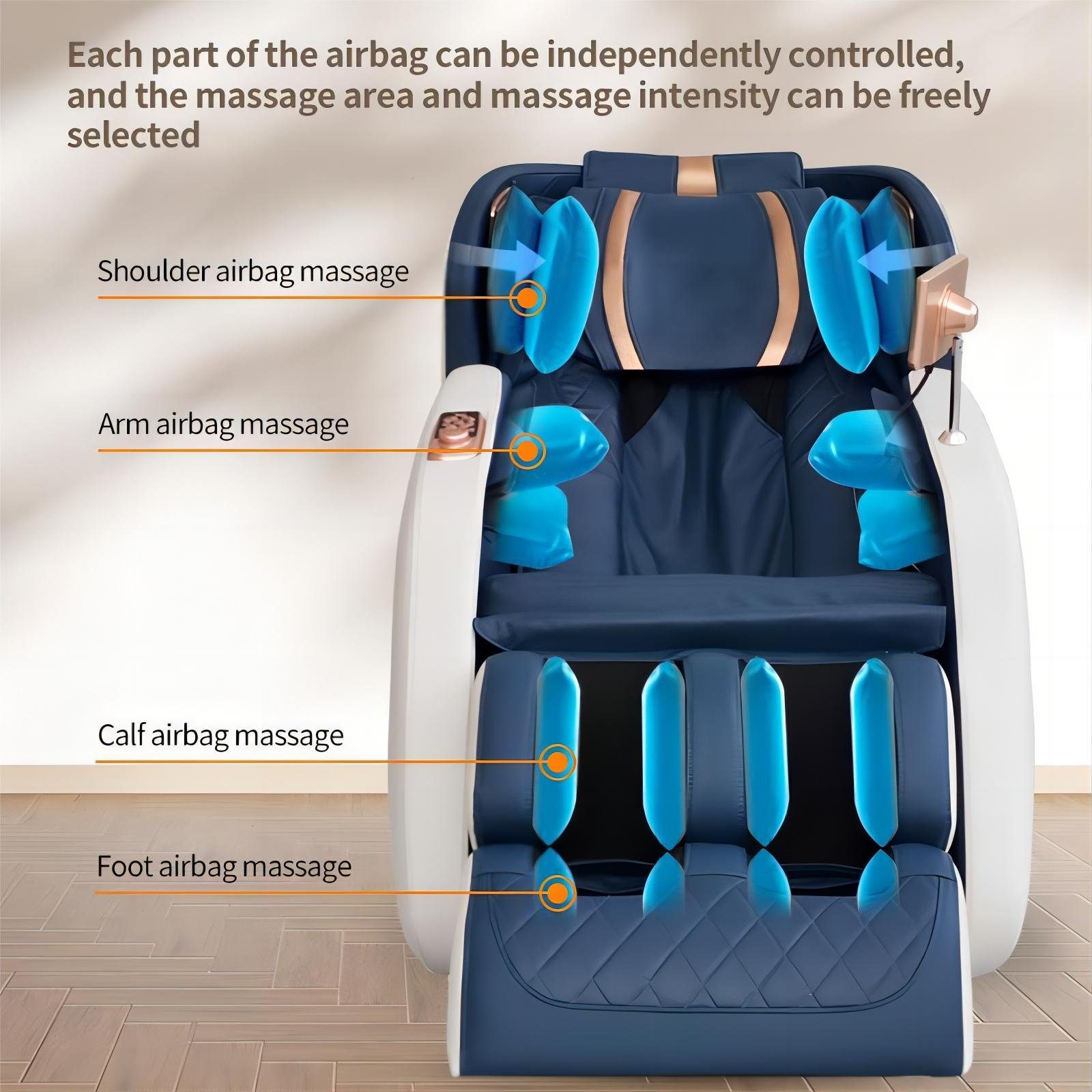 Salottini Massagesessel Designer Sessel Massagesessel Modell Genf, Luxus Bluetooth-Audio, Wärmefunktion, Liegefunktion