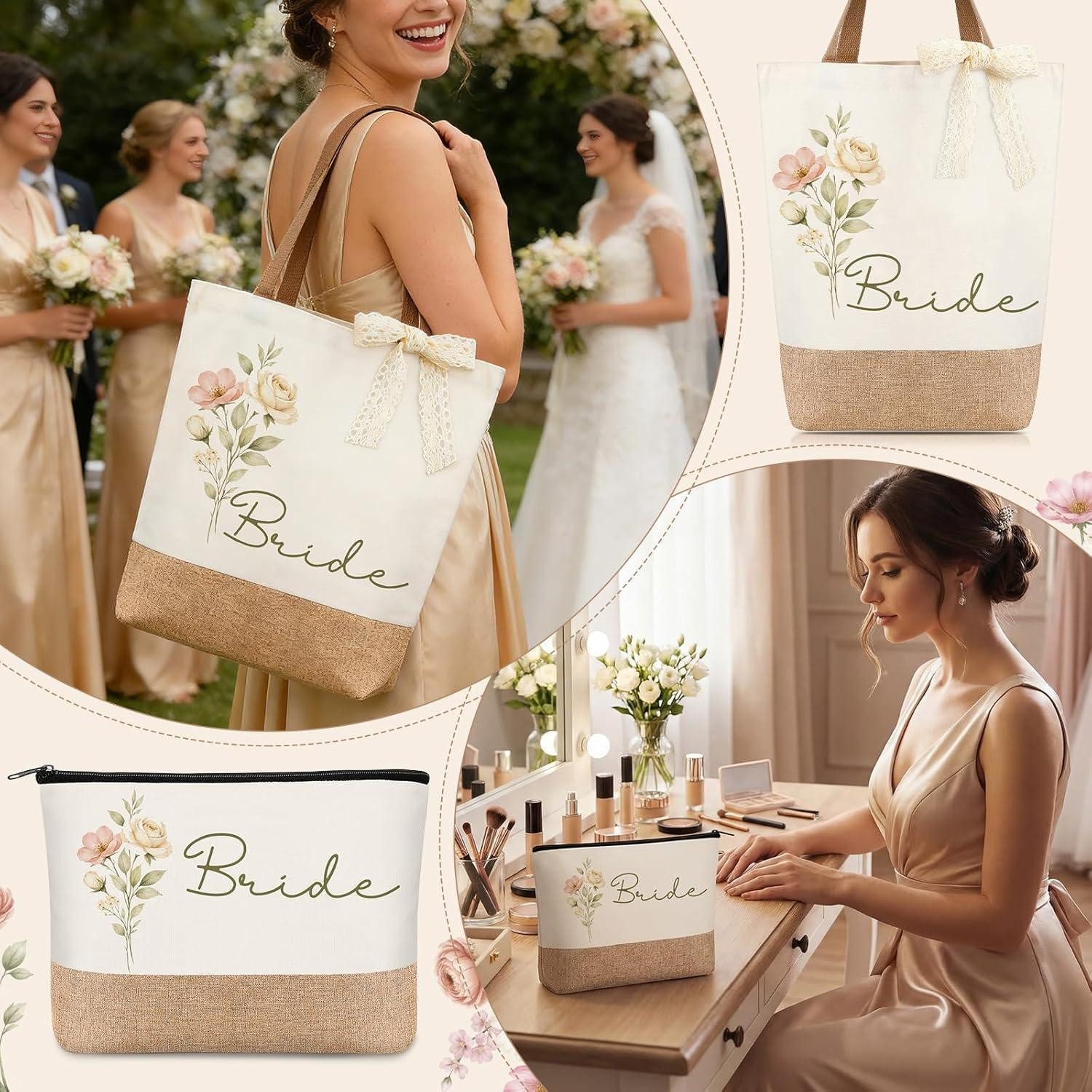 LuxusKollektion Geschenkbox Braut Geschenkset 6-teilig Blumen Tragetasche Becher Socken – Bild 2 von 5