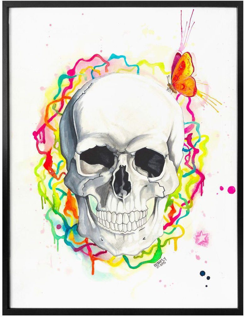 St), Poster Schriftzug Wandbild, (1 Wandposter Wall-Art Skull, Poster, Bild,