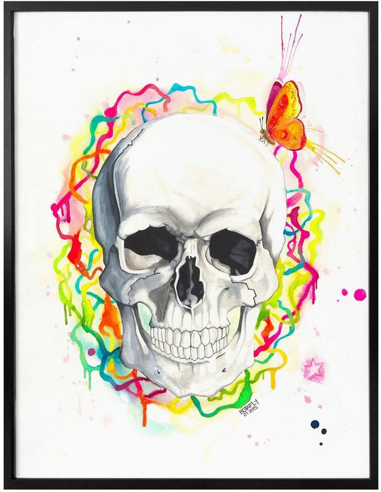 Wall-Art Poster Skull, Schriftzug (1 St), Poster, Wandbild, Bild, Wandposter