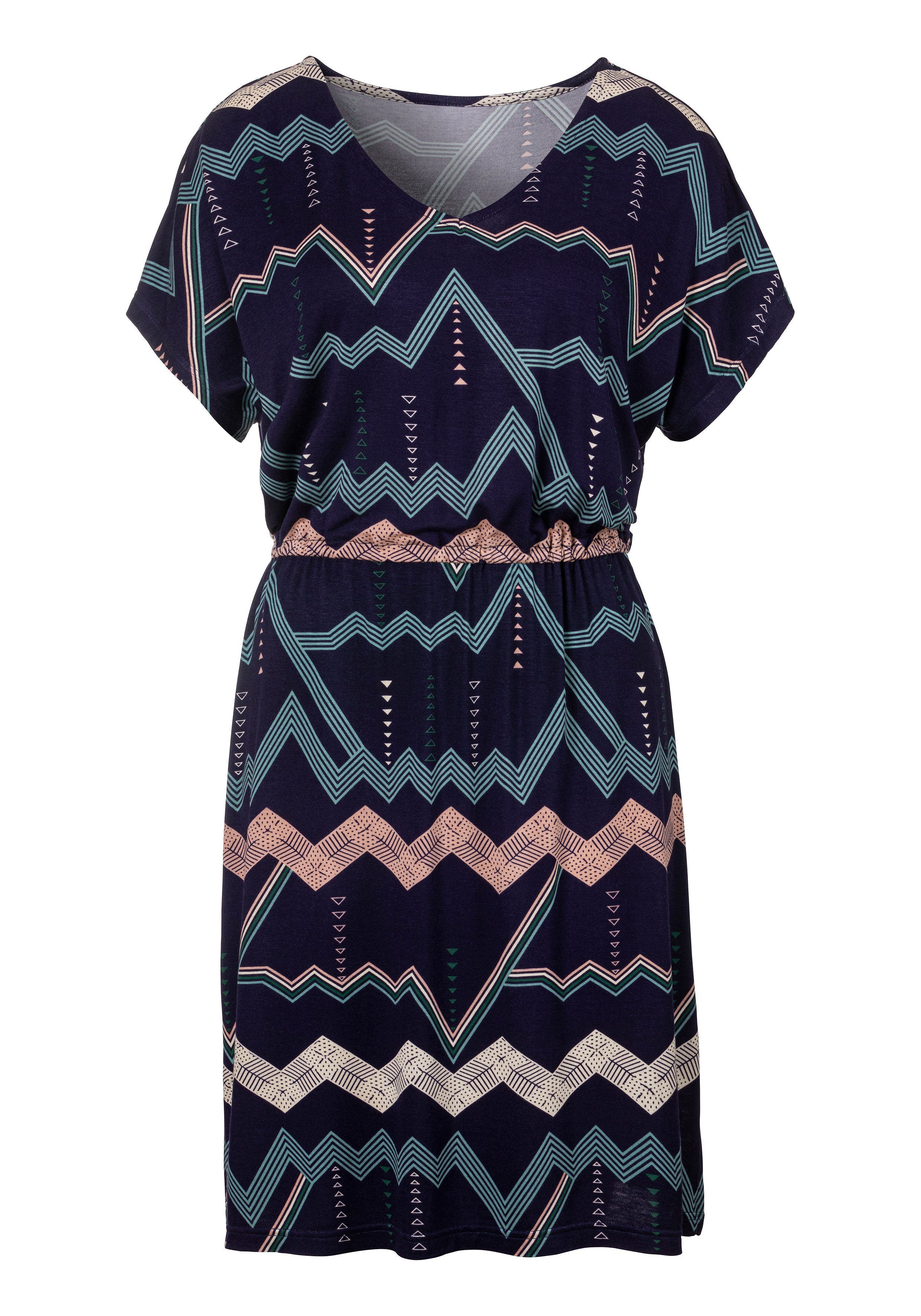 LASCANA Sleepshirt mit grafischem Zick-Zack Muster günstig online kaufen