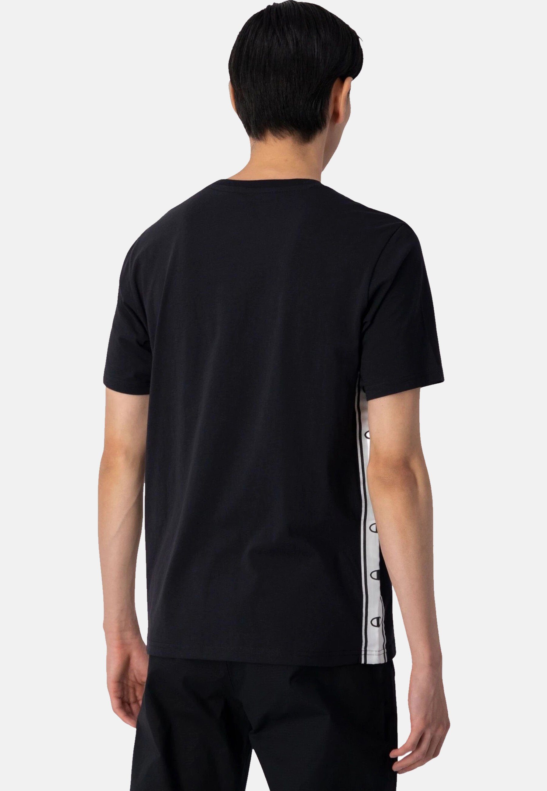 Baumwoll-T-Shirt T-Shirt seitlichem Logoband mit schwarz Shirt und Champion