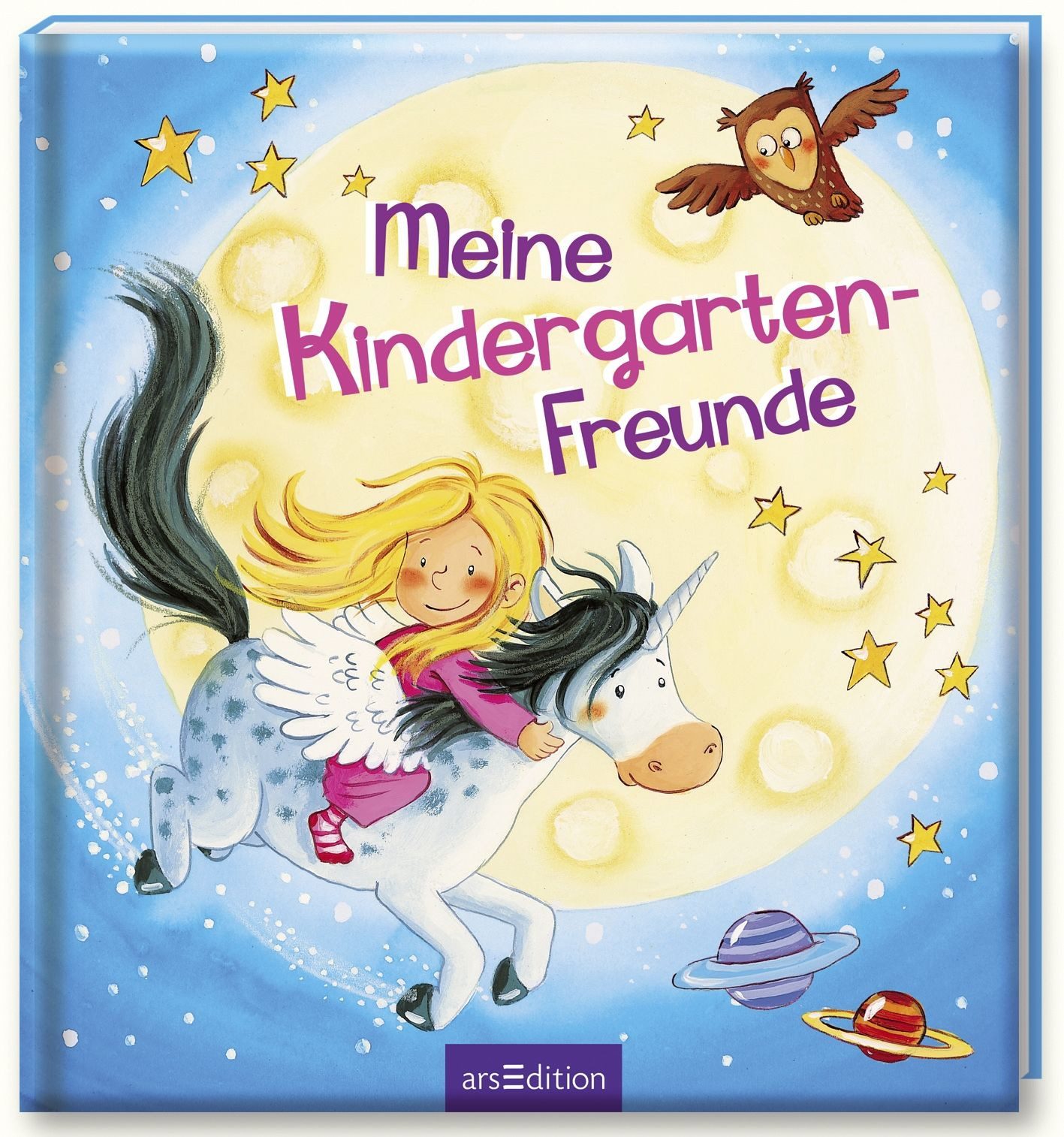 Fotoalbum Meine Kindergarten-Freunde Einhorn - 64 illustrierte Seiten mit Gitter