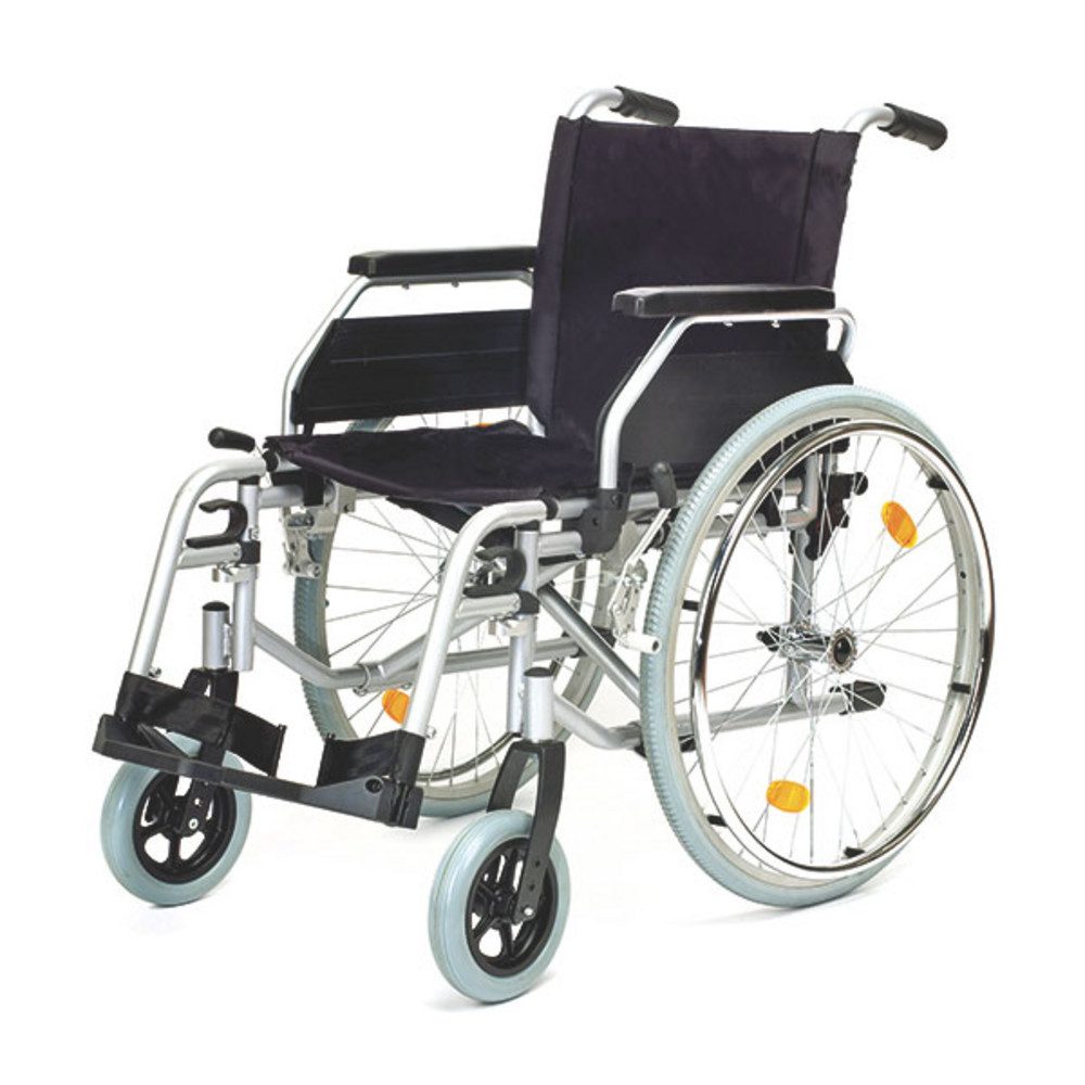 DocMed Rollstuhl Stabiler und komfortabler Stahl Rollstuhl, Platzsparend und mobil, Individuell anpassbar
