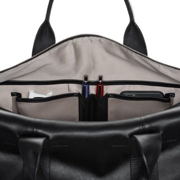 FEYNSINN Reisetasche Leder Weekender Unisex TROY, Echtleder Reisegepäck für Damen & Herren, Sporttasche XL schwarz