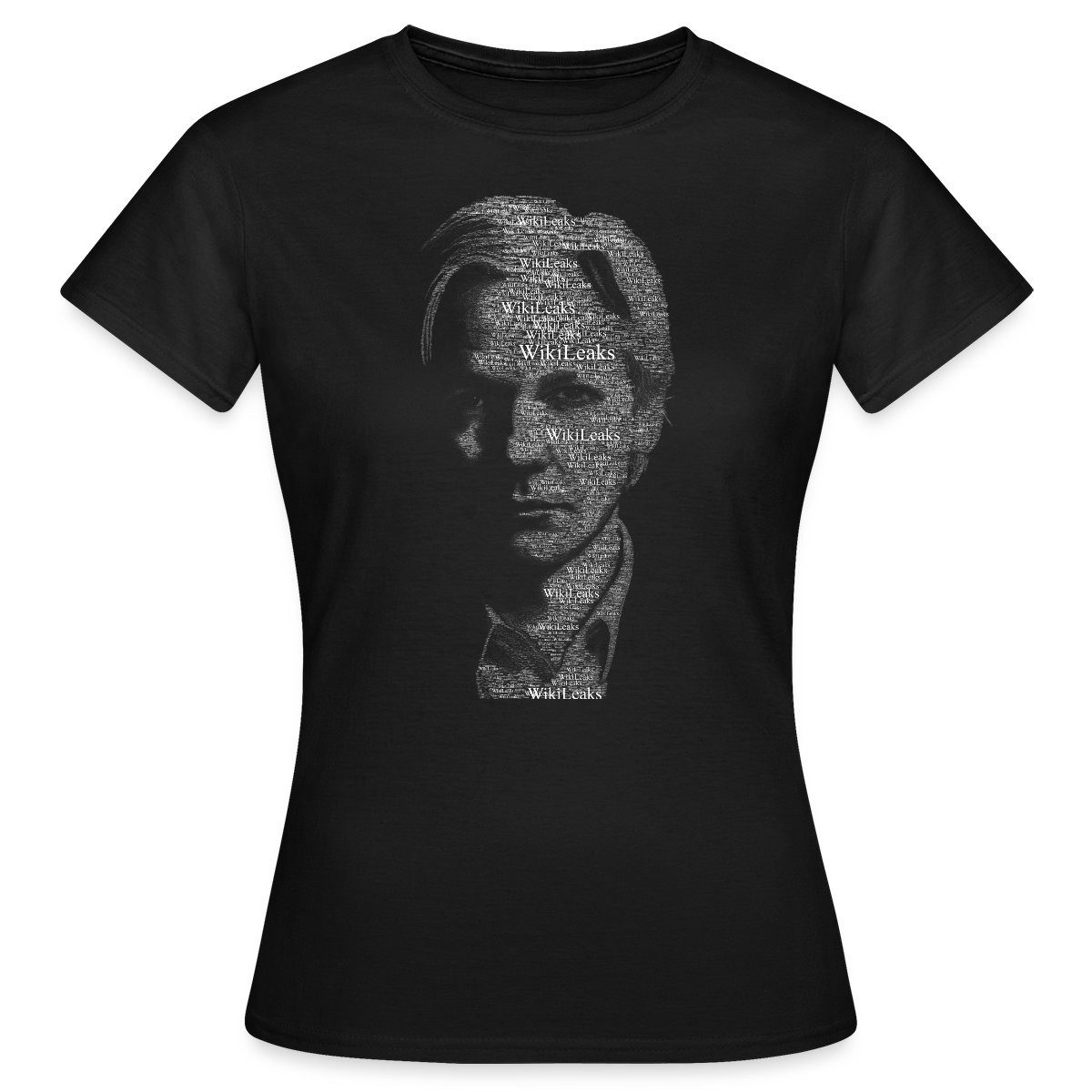 T-Shirt WikiLeaks Julian Assange Typographie Frauen T-Shirt