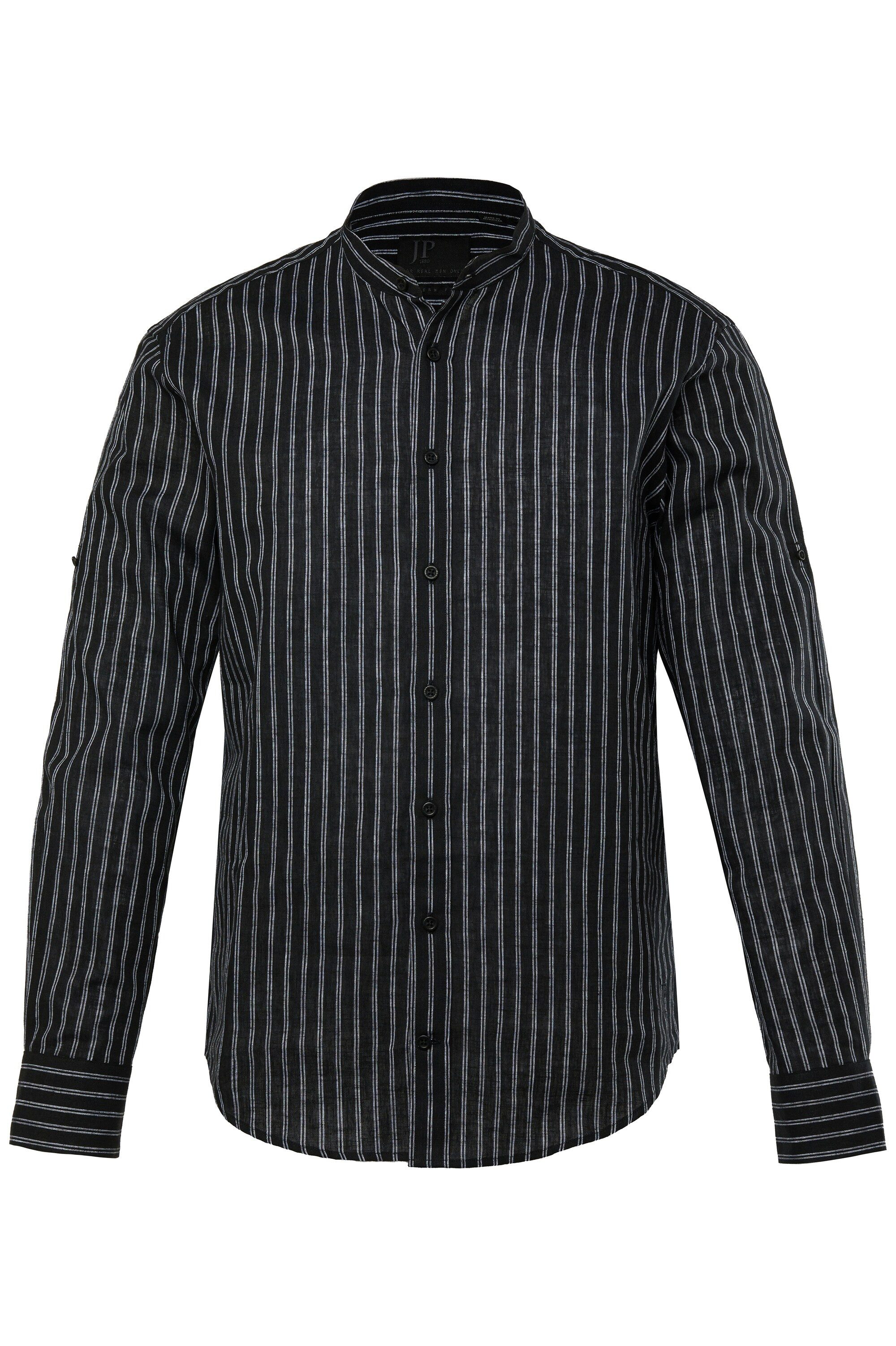 JP1880 Businesshemd JP 1880 Leinenmix-Streifenhemd Langarm Stehkragen günstig online kaufen