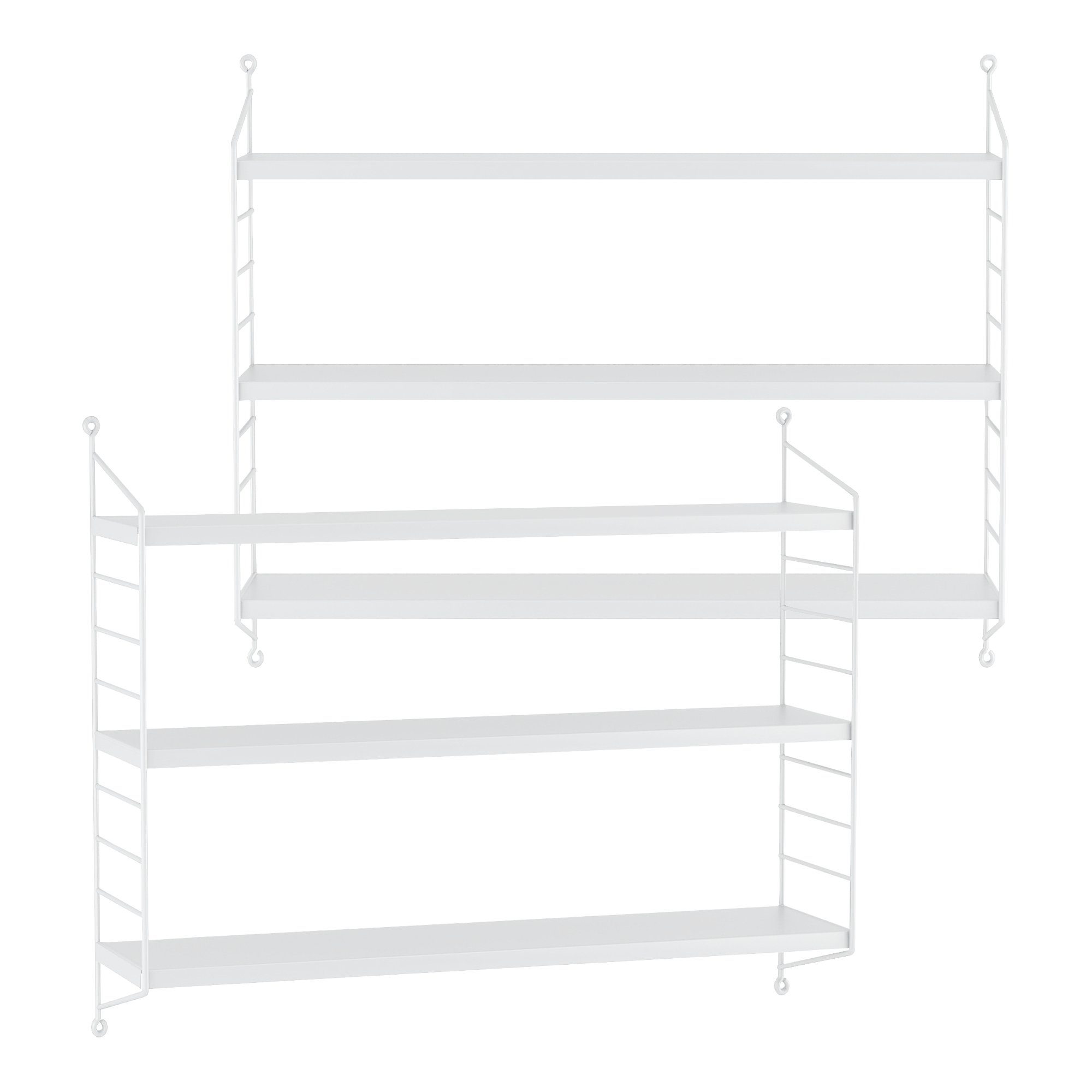 en.casa Wandregal, Set 2-tlg., »Strängnäs« 2er Set Weiß, matt günstig online kaufen