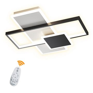 Daskoo Deckenleuchten 40W Rahmen LED Deckenlampe mit Fernbedienung Dimmbar Wohnzimmer, LED fest integriert, Warmweiß/NeutralweißWarmweiß/Neutralweiß/Kaltweiß/Kaltweiß, LED Deckenleuchte, Stufenloses Dimmen