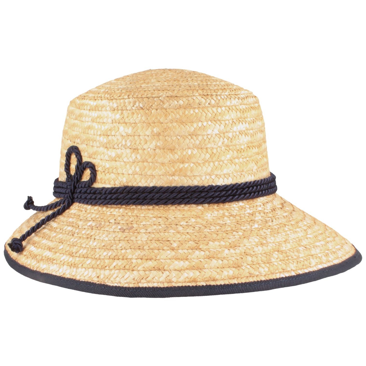 Breiter Trachtenhut Trachten-Schnute aus 100% Stroh mit Einfass und 3fach Kordel