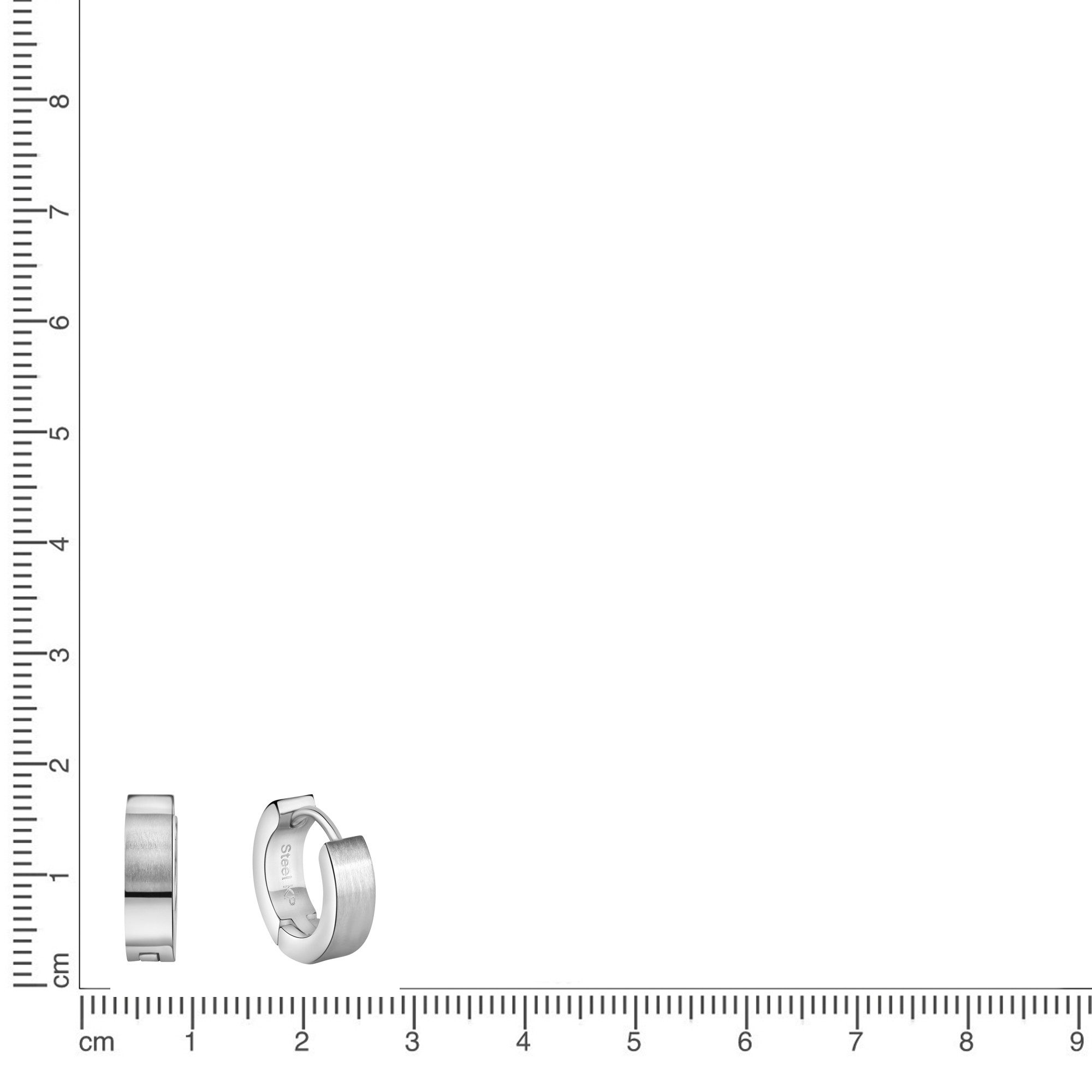 Zeeme Paar Creolen Edelstahl Ø 13mm matt – Bild 2 von 5